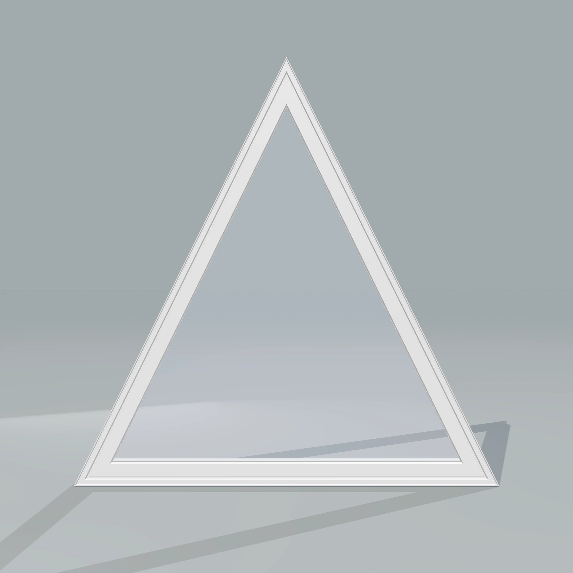 Straight exterior view of the 36 × 36 inch triangle, white exterior / white interior, without nailing flange