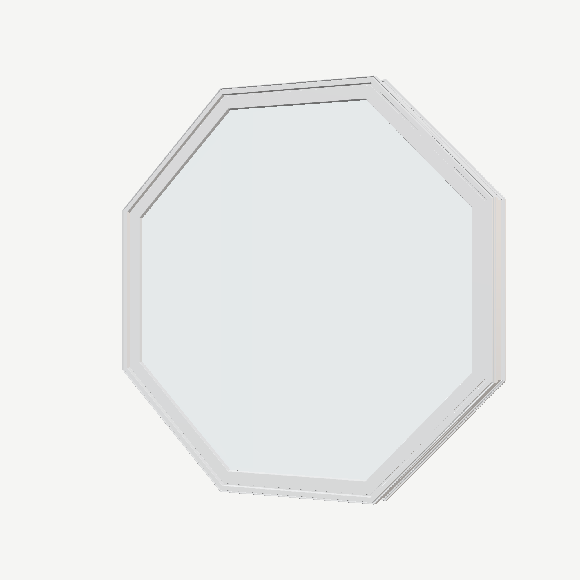 Angled exterior view of the 36 × 36 inch octagon, white exterior / white interior, without nailing flange
