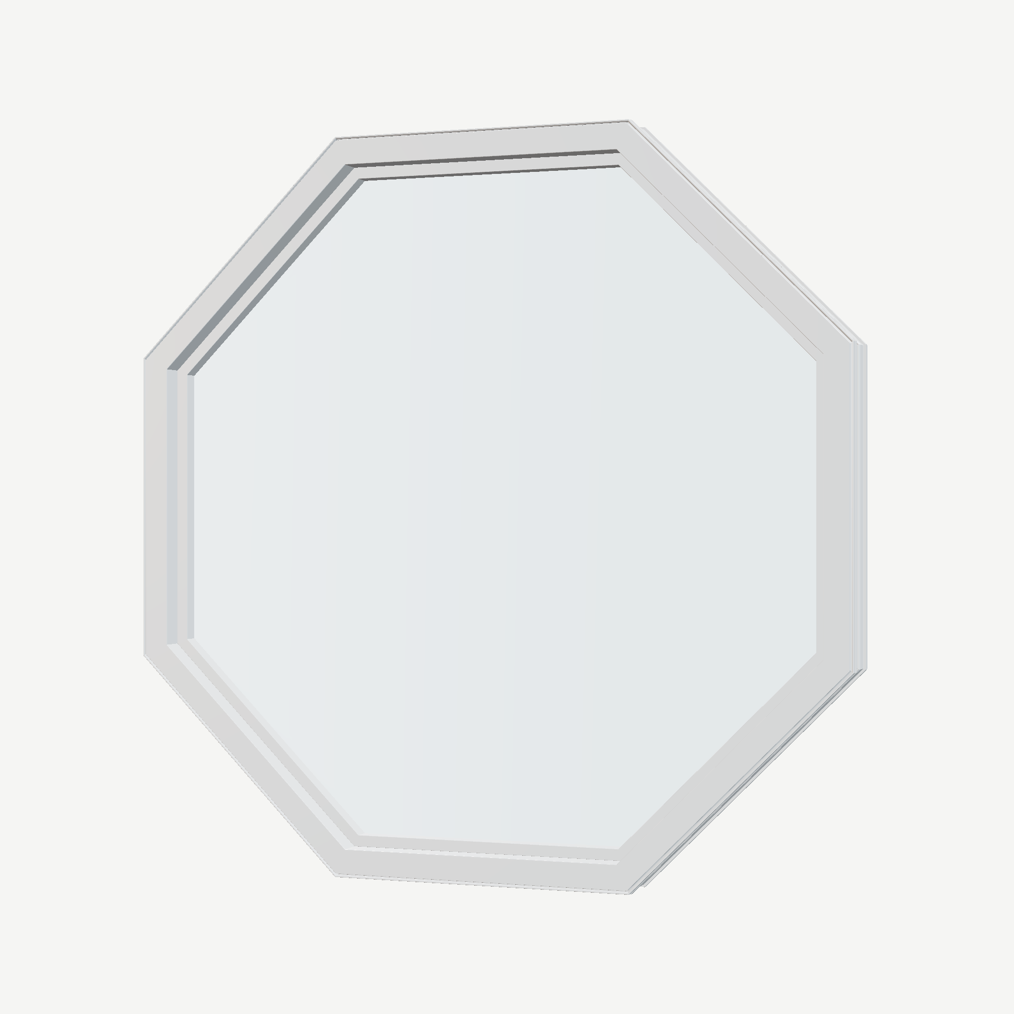 Angled interior view of the 36 × 36 inch octagon, white exterior / white interior, without nailing flange