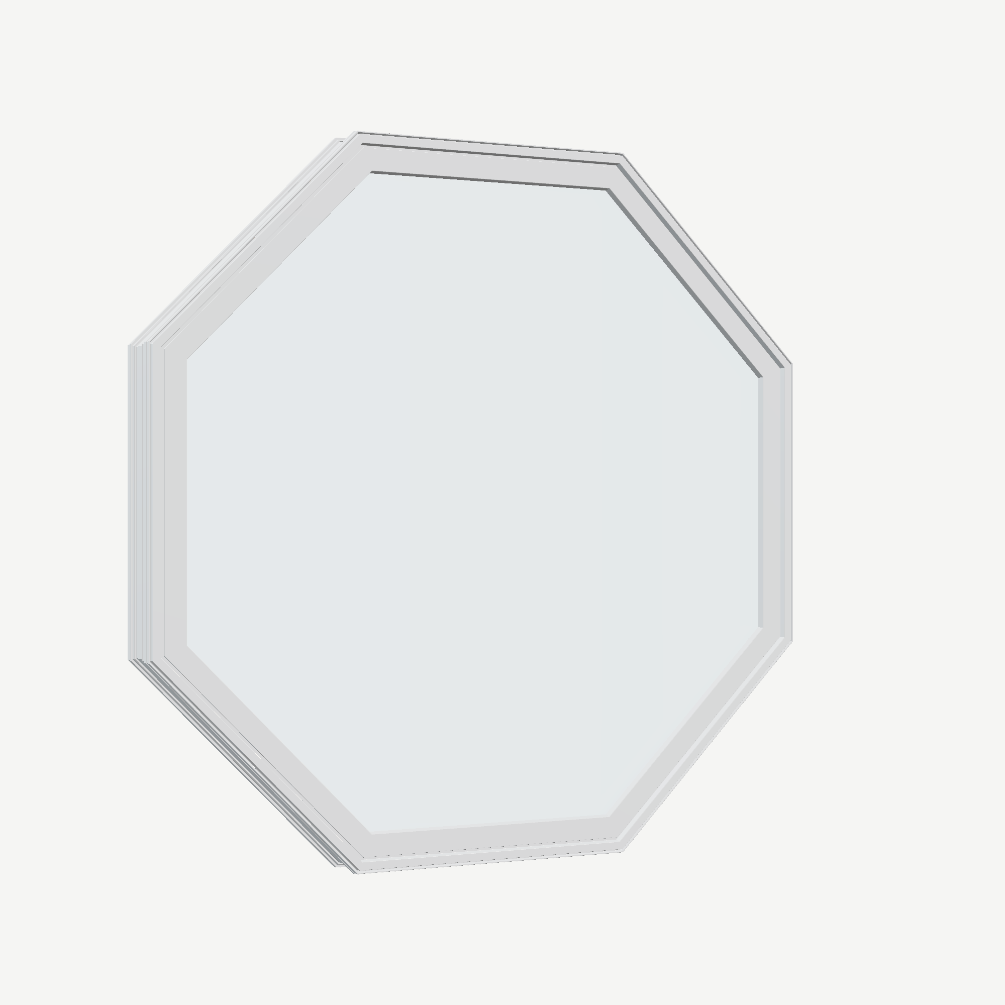 Opposite exterior angle of the 36 × 36 inch octagon, white exterior / white interior, without nailing flange