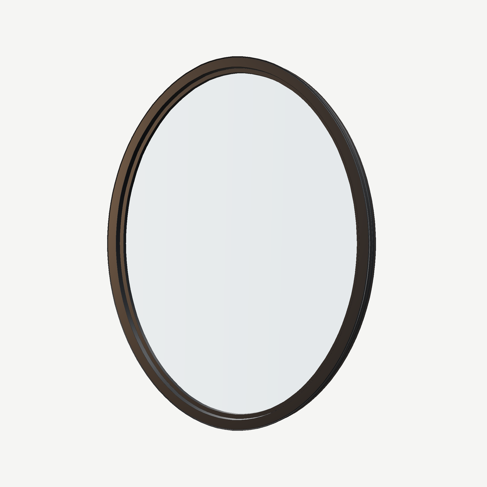 Angled interior view of the 36 × 48 inch oval, black exterior / black interior, without nailing flange