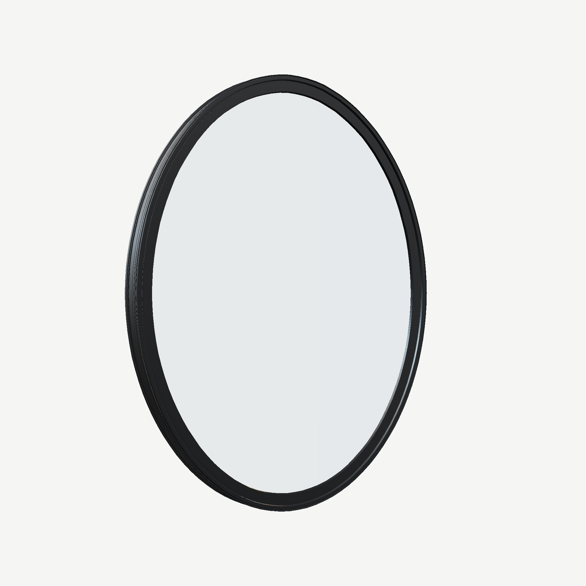 Opposite exterior angle of the 36 × 48 inch oval, black exterior / black interior, without nailing flange
