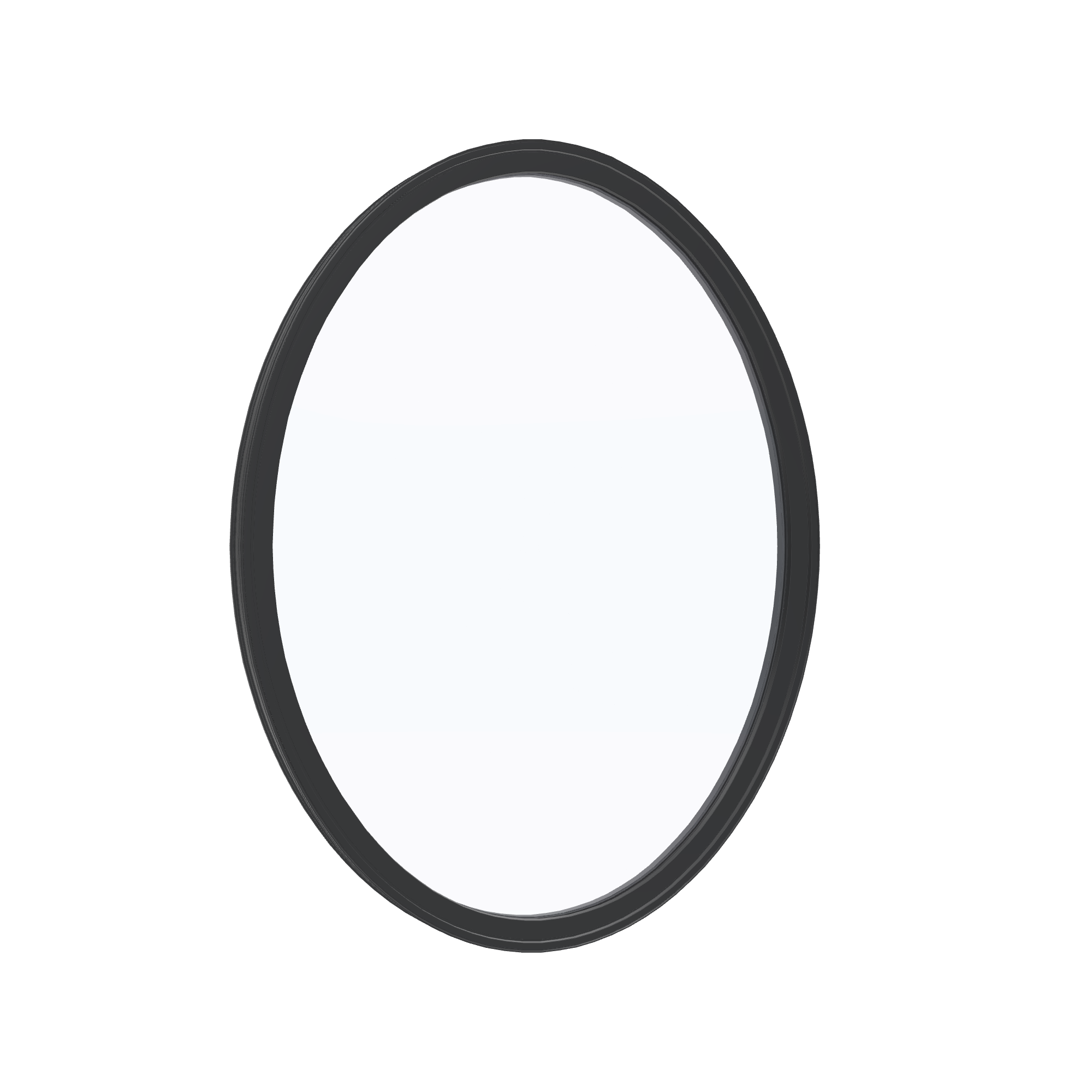 Opposite exterior angle of the 36 × 48 inch oval, black exterior / black interior, without nailing flange