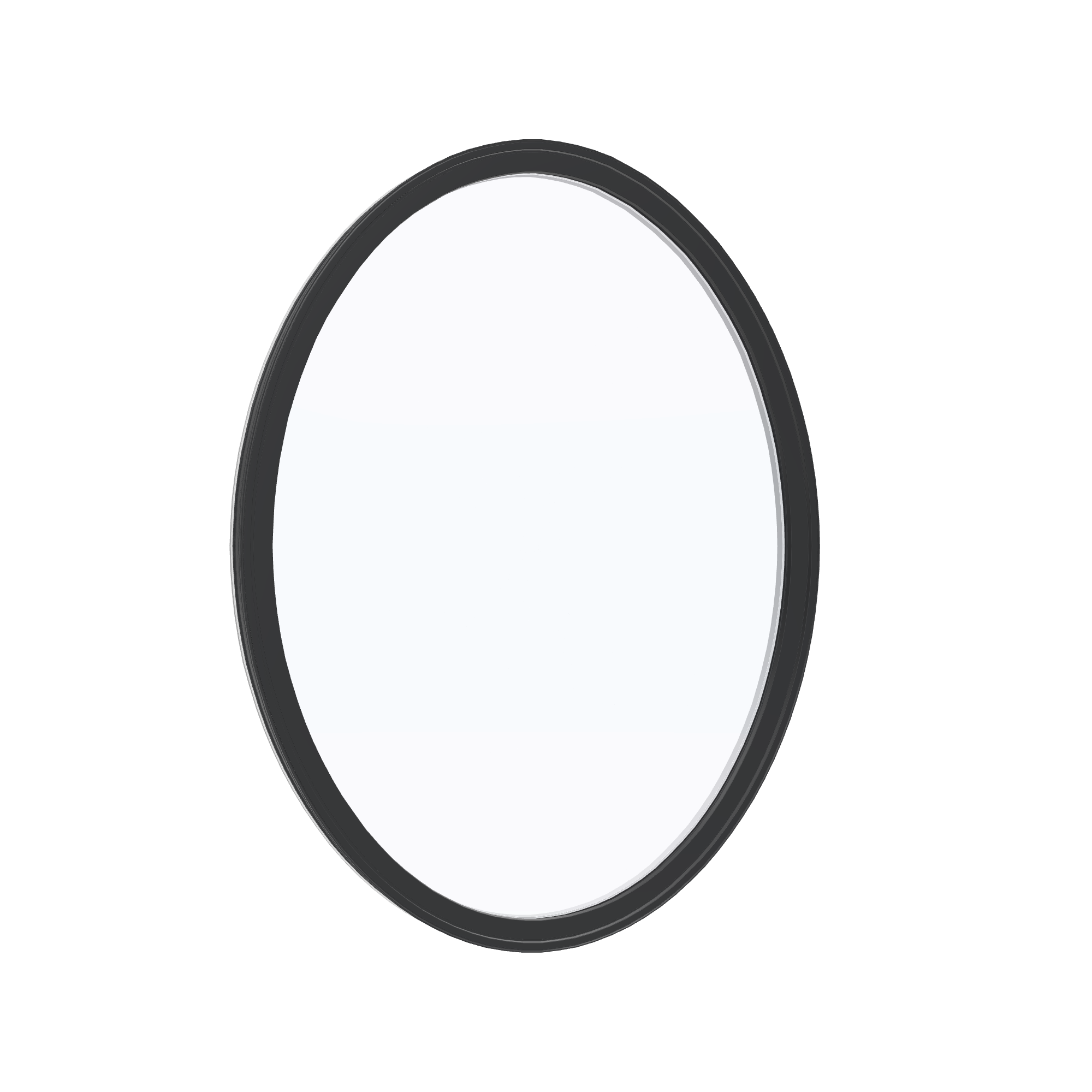 Opposite exterior angle of the 36 × 48 inch oval, black exterior / white interior, without nailing flange