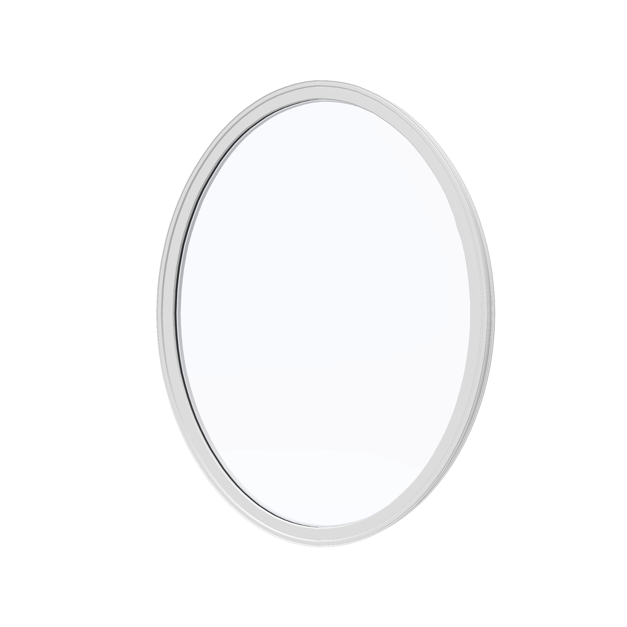 Angled exterior view of the 36 × 48 inch oval, white exterior / white interior, without nailing flange