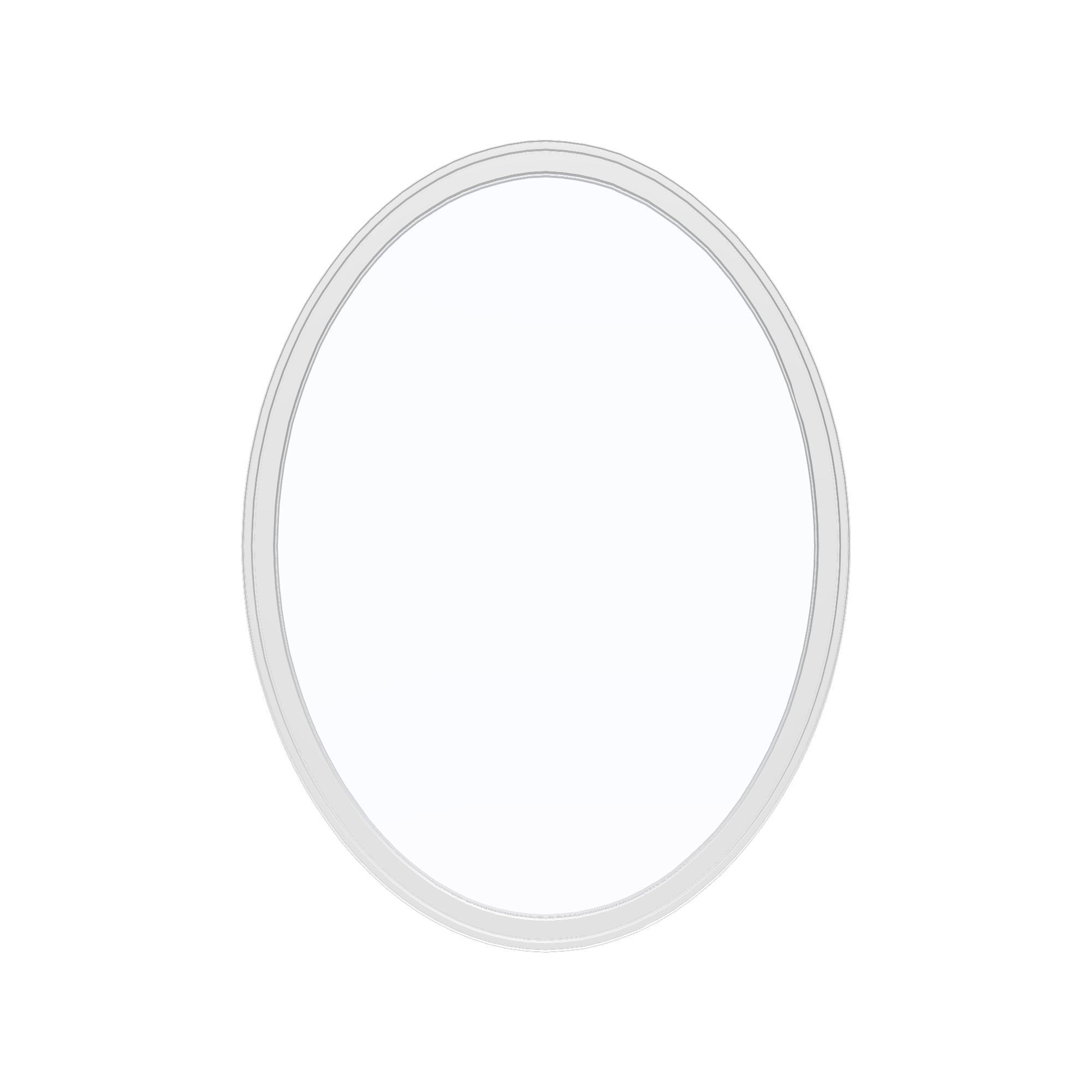 Straight exterior view of the 36 × 48 inch oval, white exterior / white interior, without nailing flange