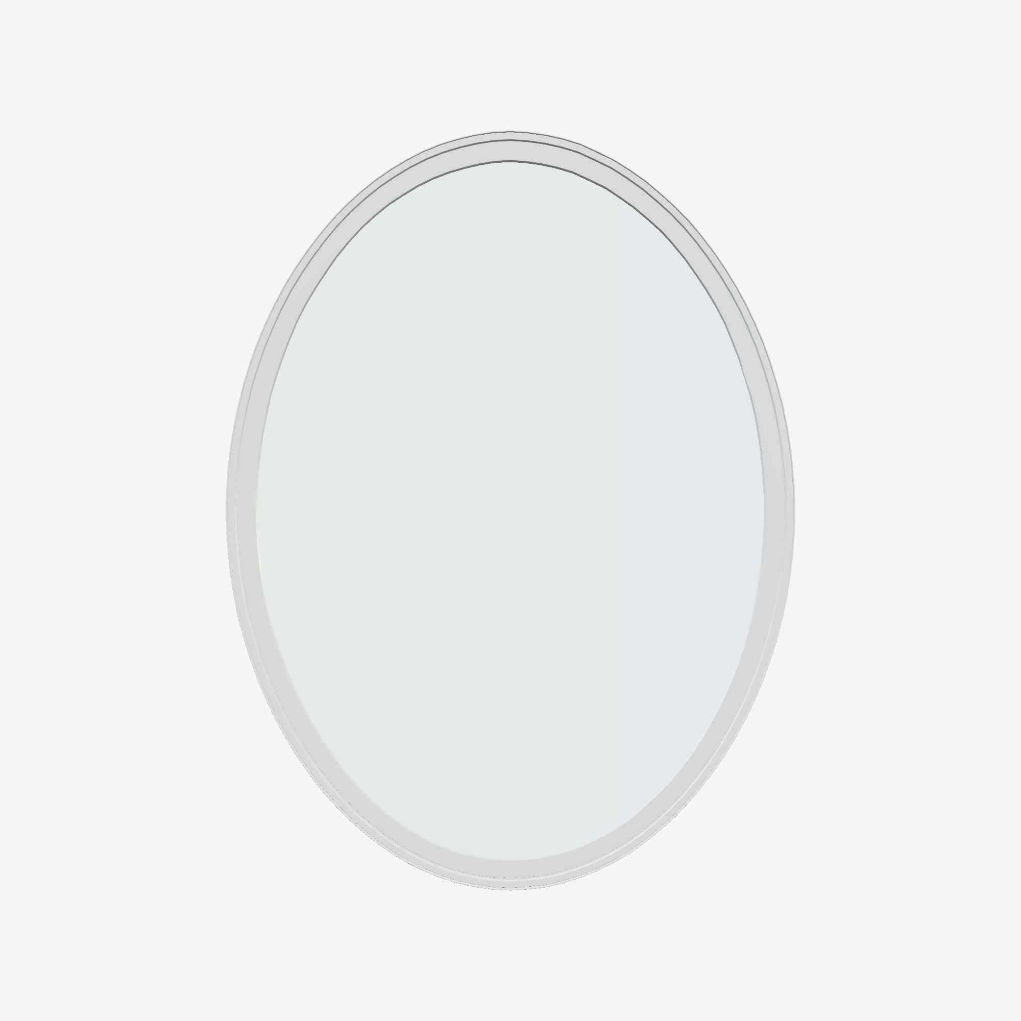 Straight exterior view of the 36 × 48 inch oval, white exterior / white interior, without nailing flange