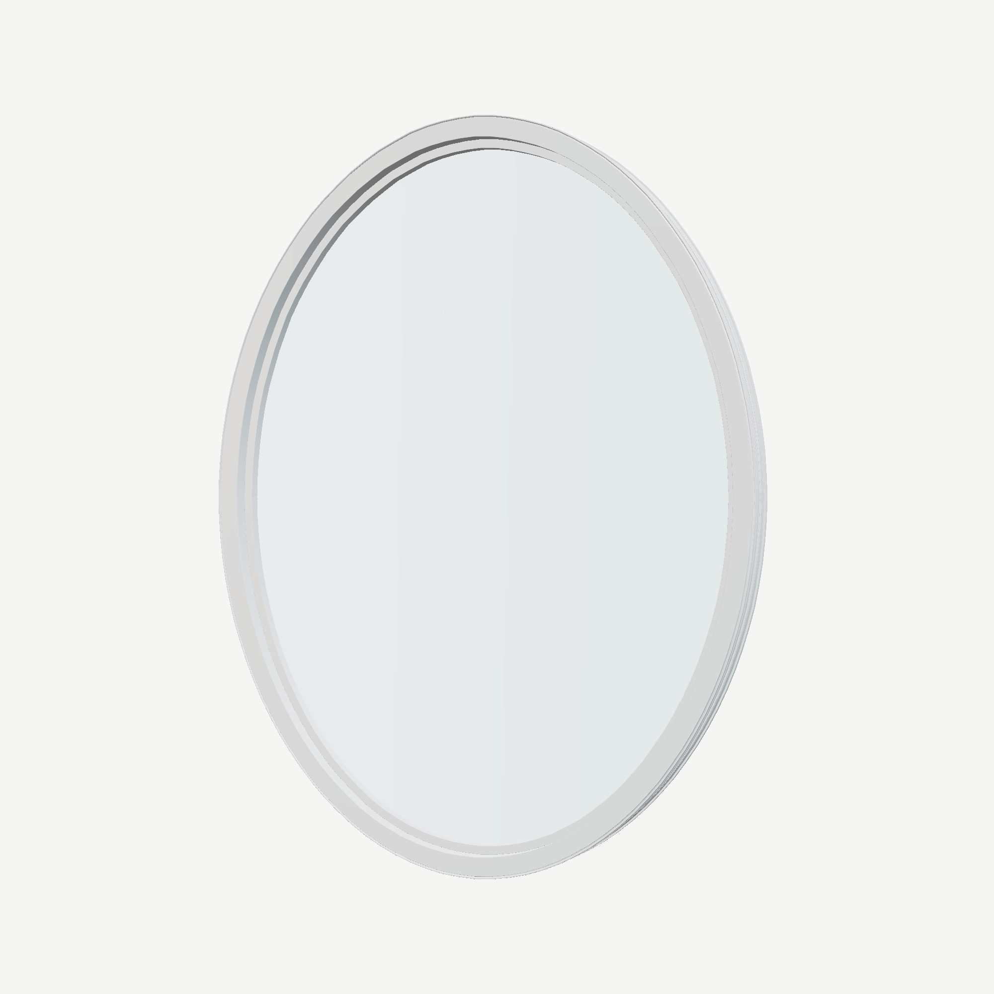 Angled interior view of the 36 × 48 inch oval, white exterior / white interior, without nailing flange