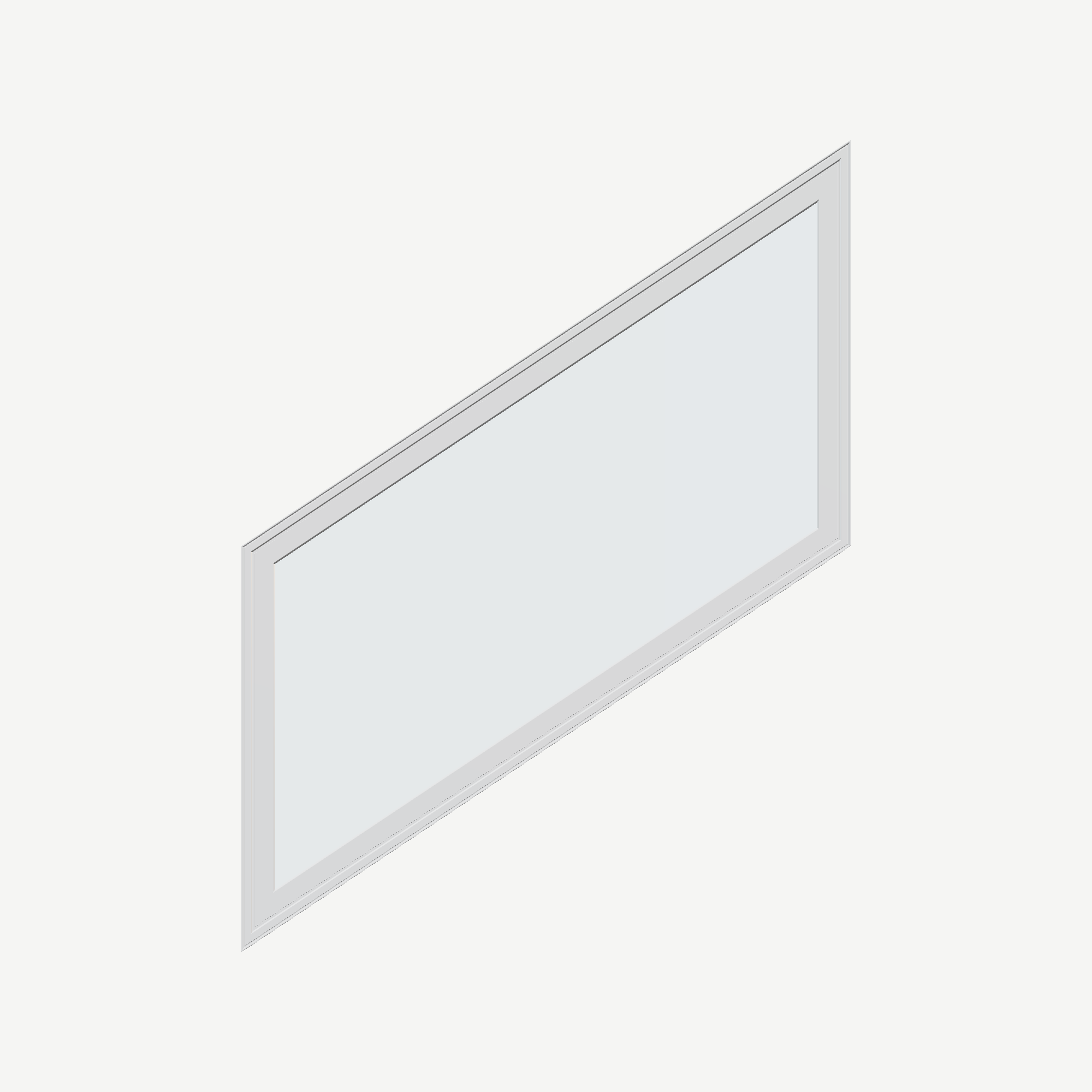 Straight exterior view of the 36 × 48 inch parallelogram (left), white exterior / white interior, without nailing flange