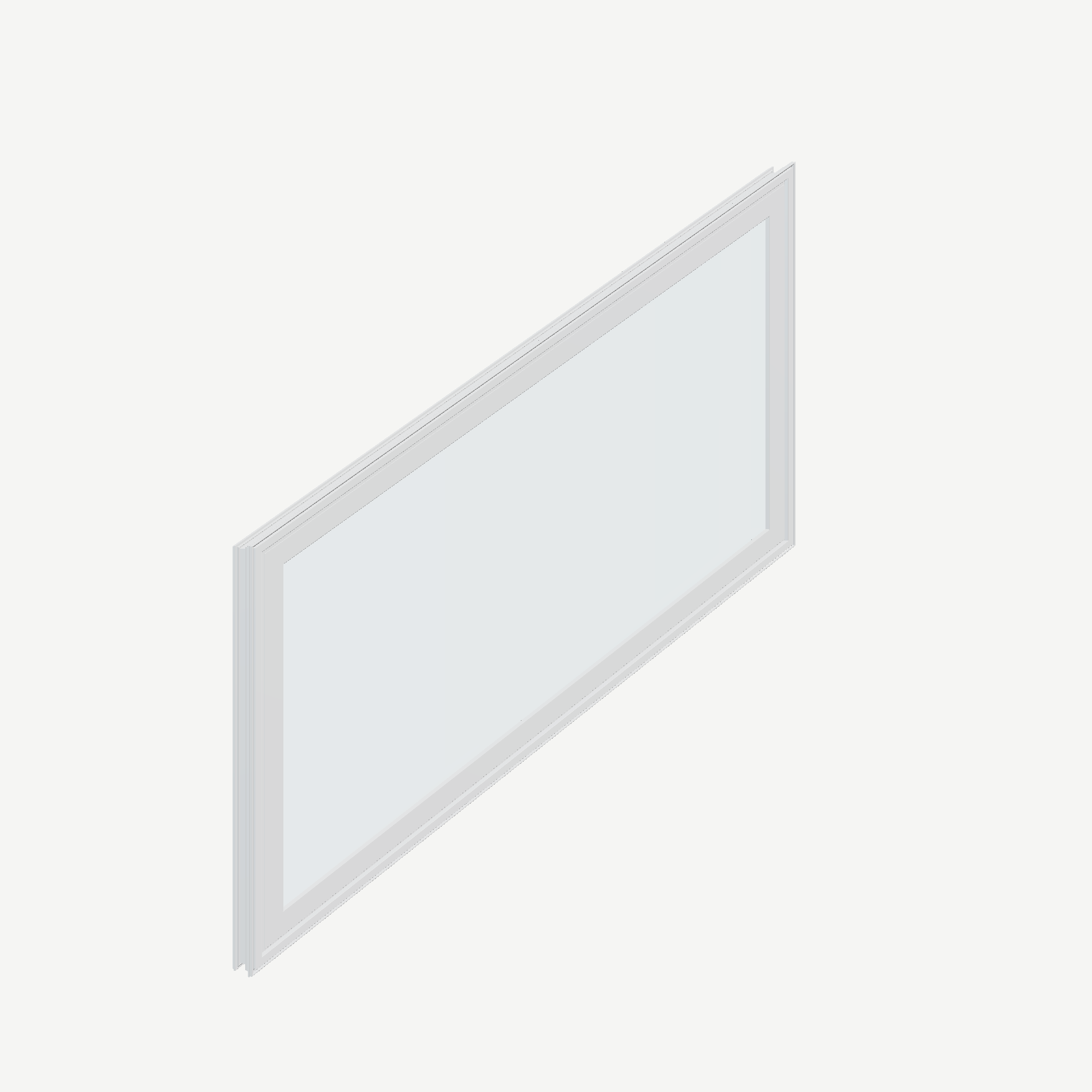 Opposite exterior angle of the 36 × 48 inch parallelogram (left), white exterior / white interior, without nailing flange