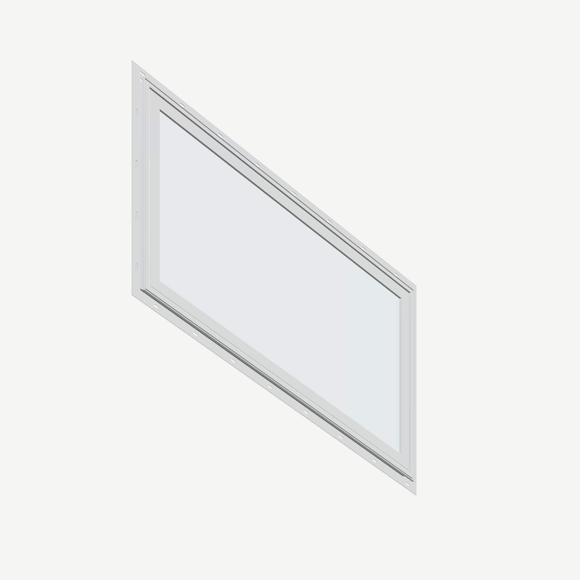 Opposite exterior angle of the 36 × 48 inch parallelogram (right), white exterior / white interior, with nailing flange
