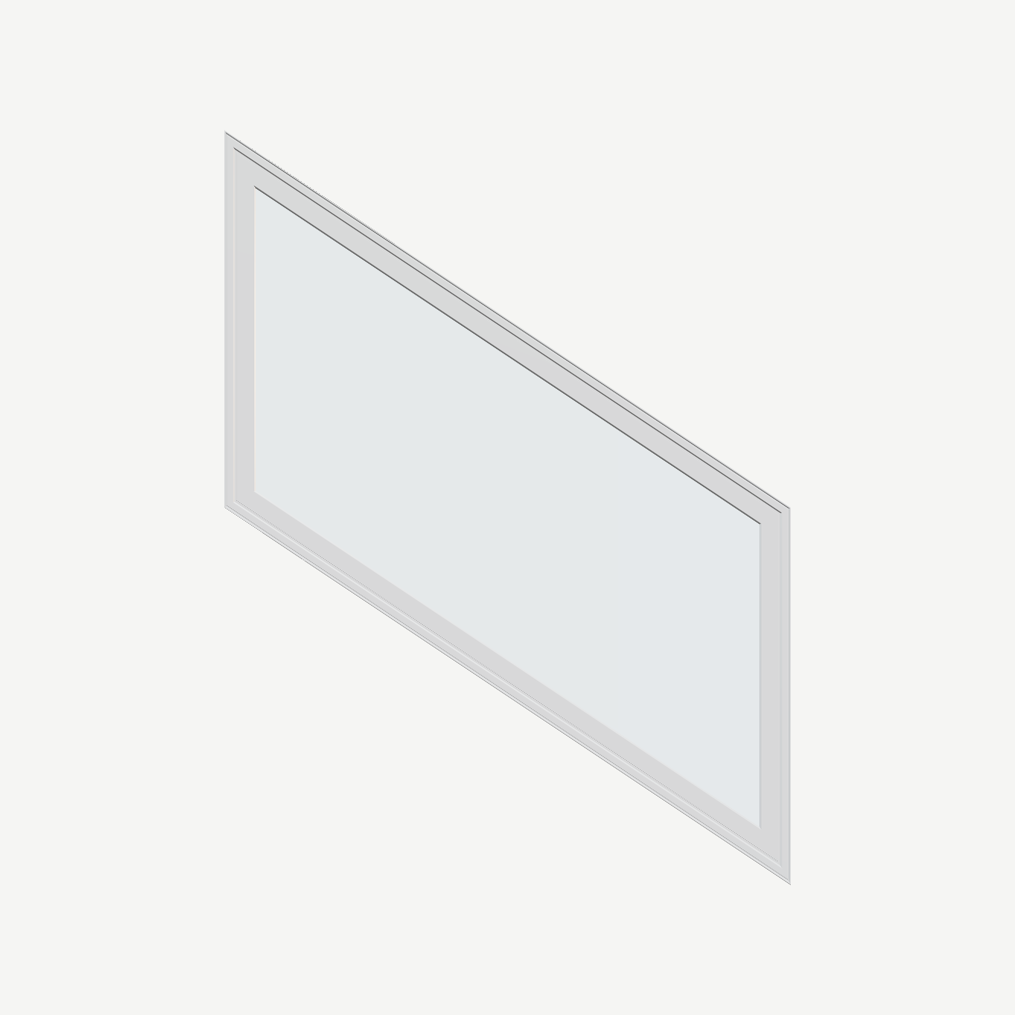 Straight exterior view of the 36 × 48 inch parallelogram (right), white exterior / white interior, without nailing flange