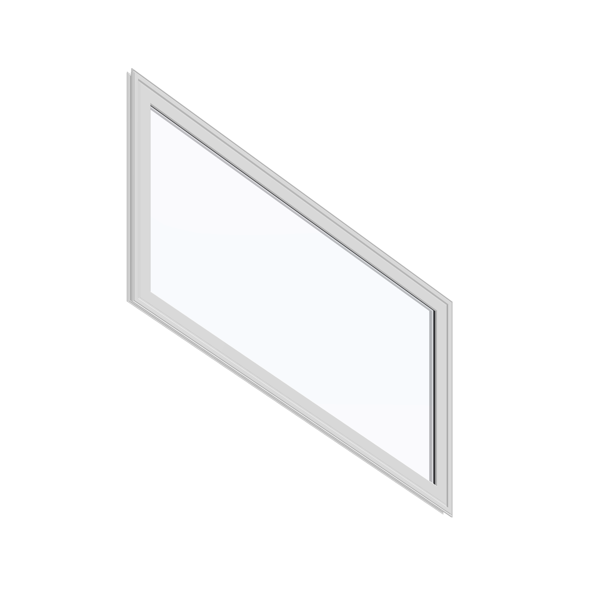 Opposite exterior angle of the 36 × 48 inch parallelogram (right), white exterior / white interior, without nailing flange
