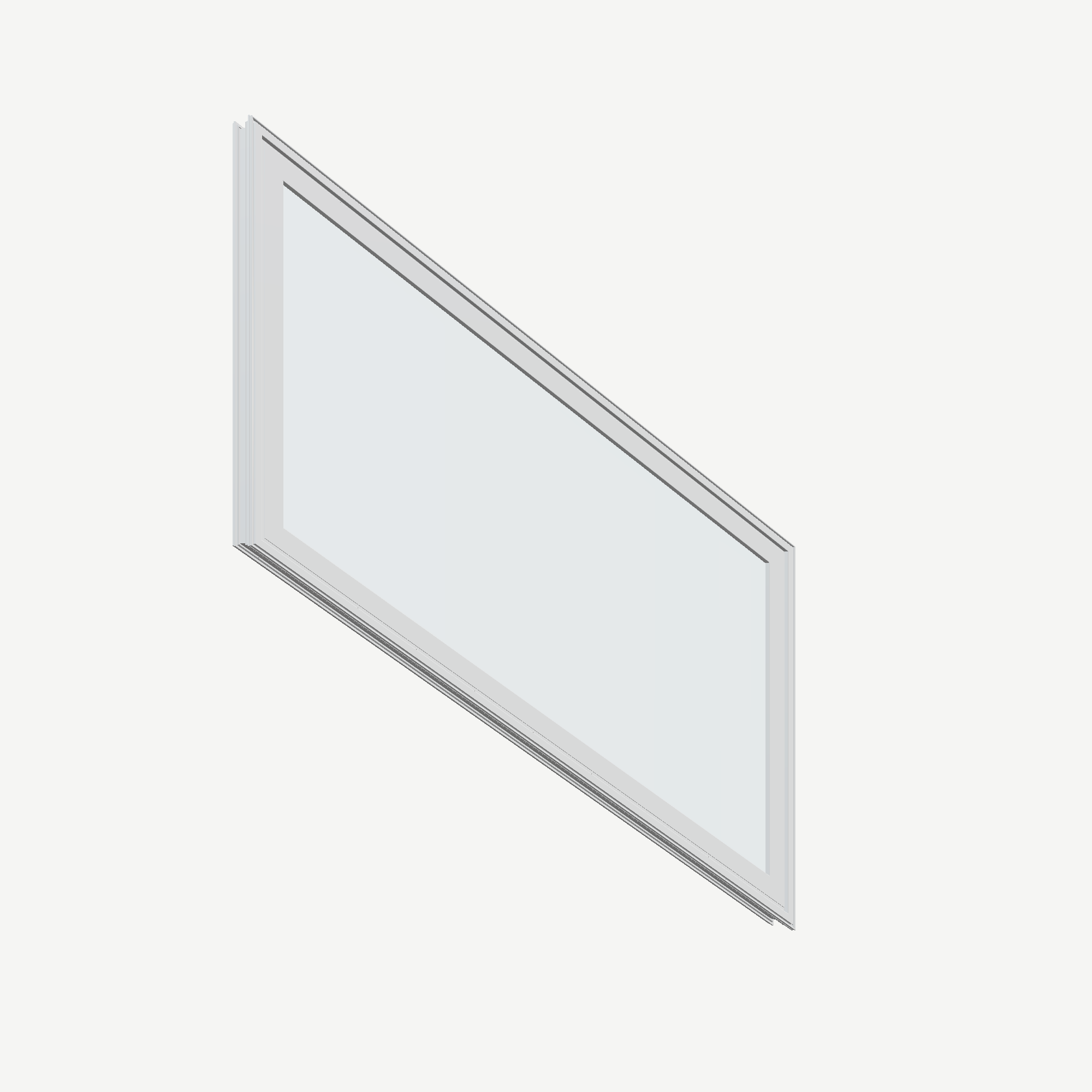 Opposite exterior angle of the 36 × 48 inch parallelogram (right), white exterior / white interior, without nailing flange