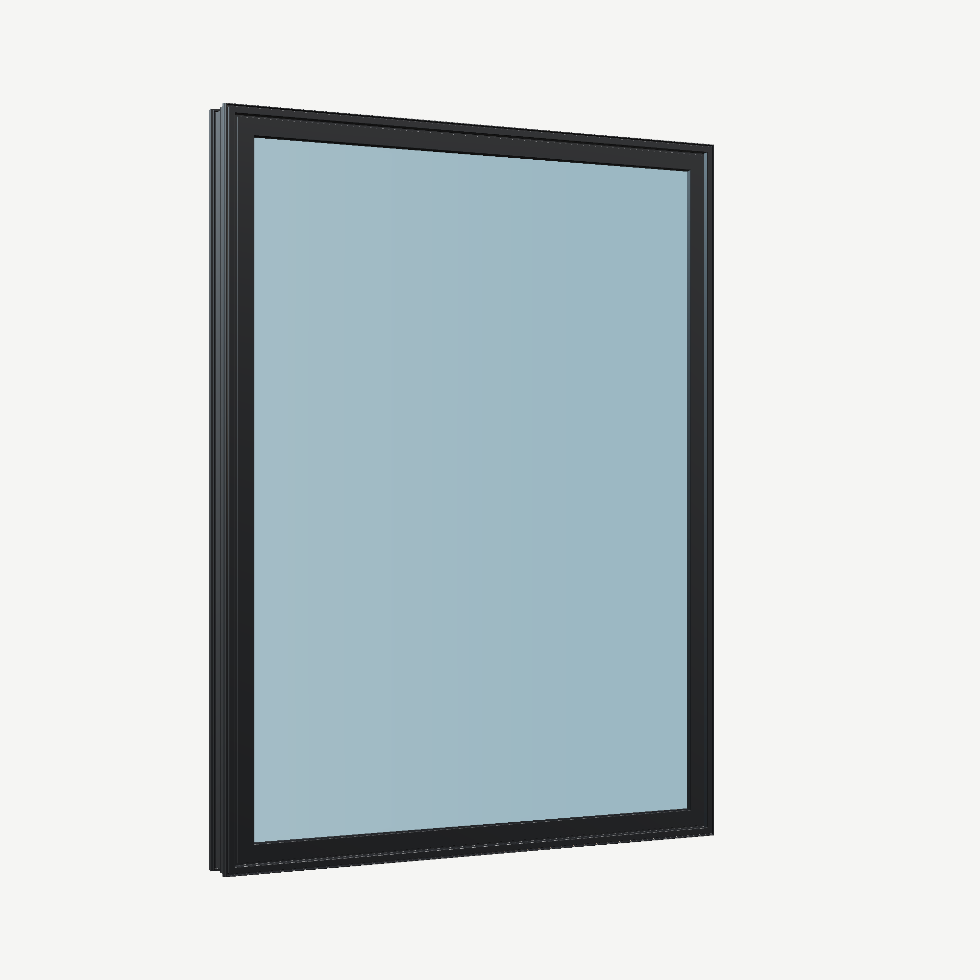 Opposite exterior angle of the 36 × 48 inch picture window, black exterior / black interior, without nailing flange