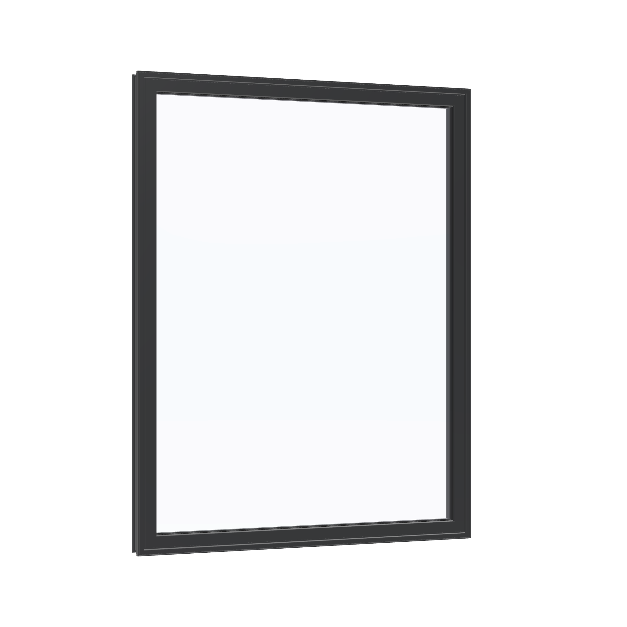 Opposite exterior angle of the 36 × 48 inch picture window, black exterior / black interior, without nailing flange