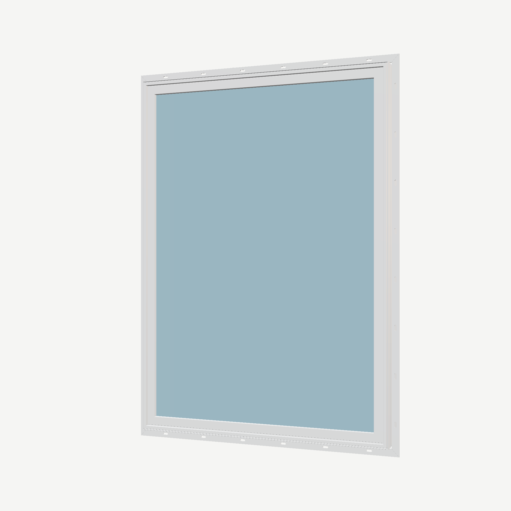 Angled exterior view of the 36 × 48 inch picture window, white exterior / white interior, with nailing flange