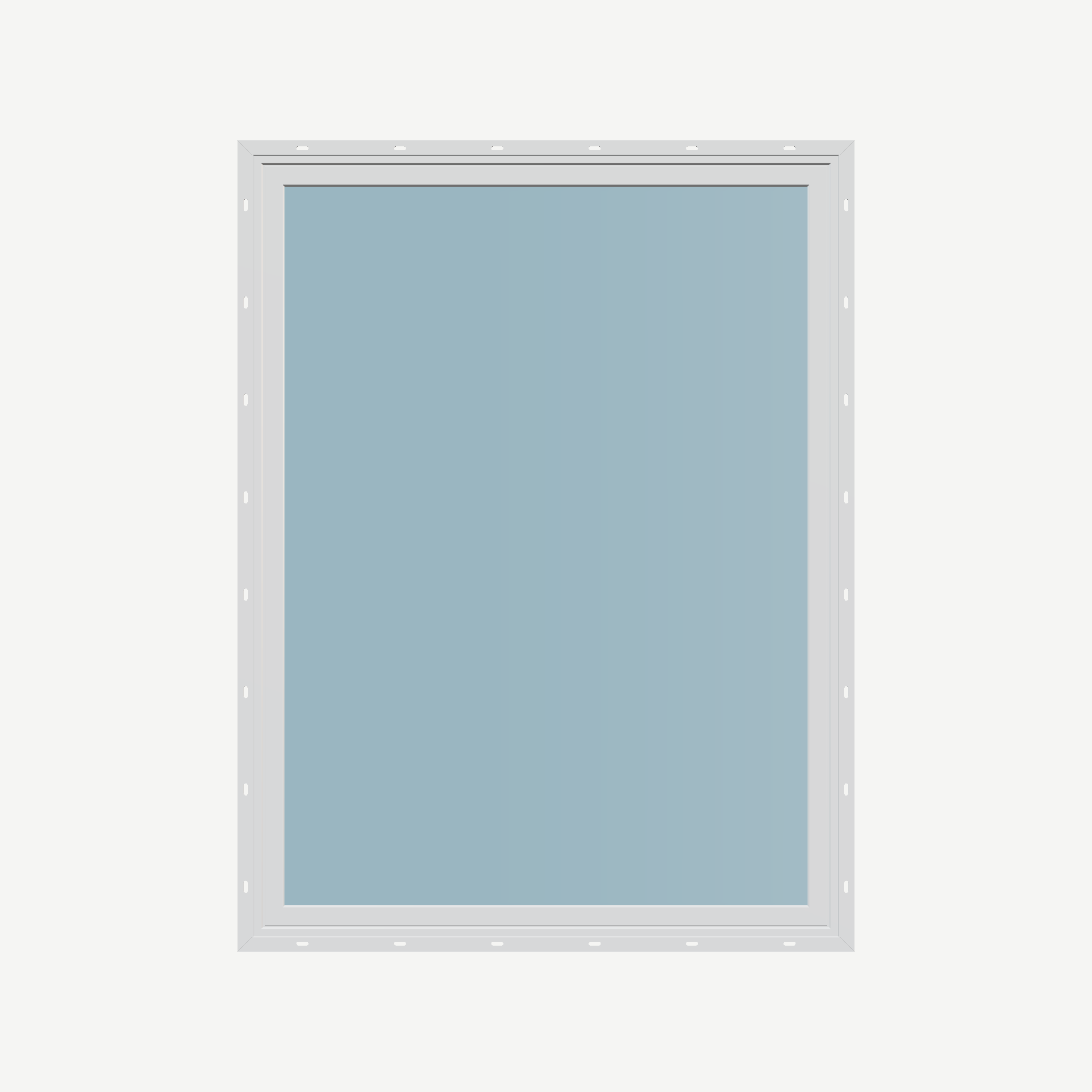 Straight exterior view of the 36 × 48 inch picture window, white exterior / white interior, with nailing flange
