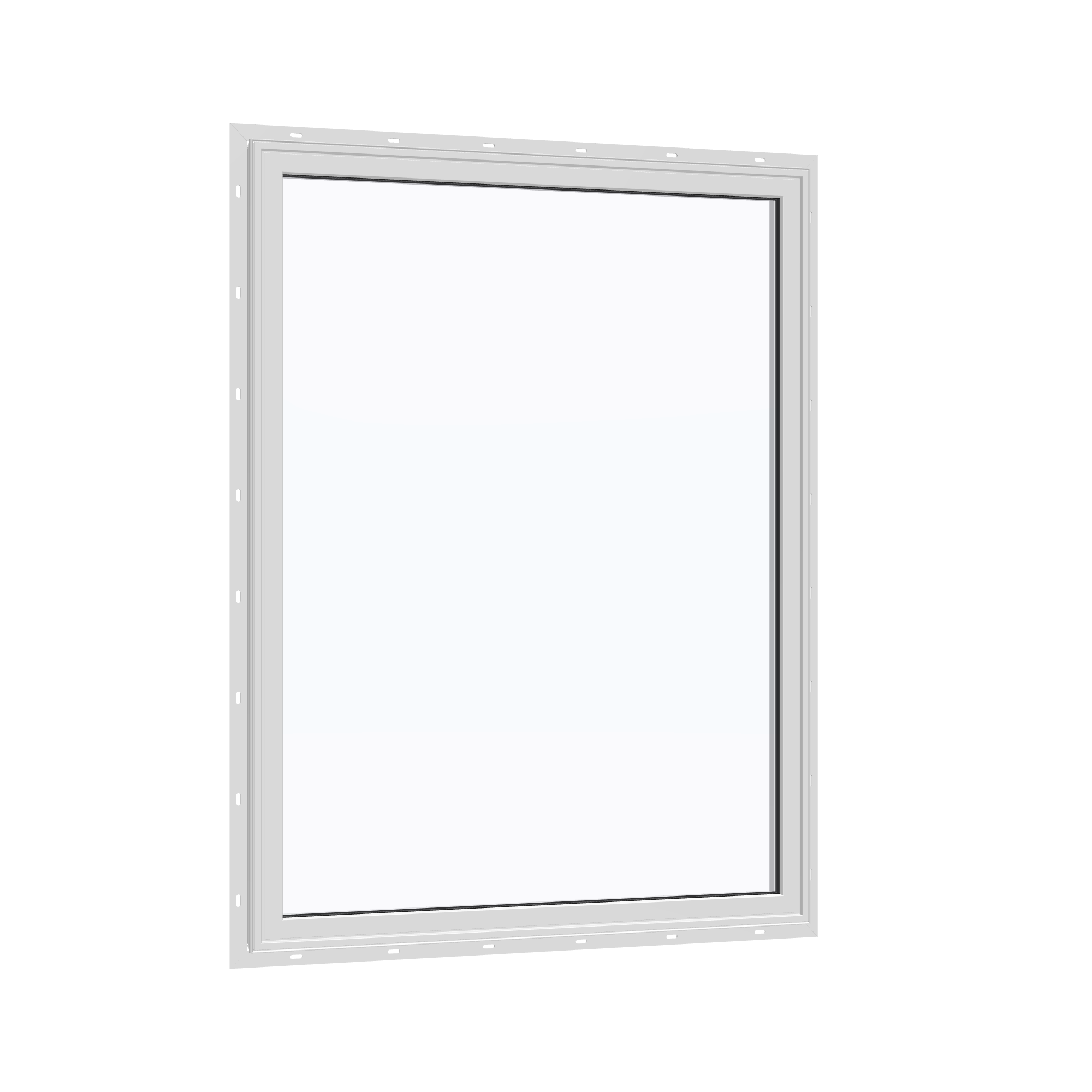 Opposite exterior angle of the 36 × 48 inch picture window, white exterior / white interior, with nailing flange