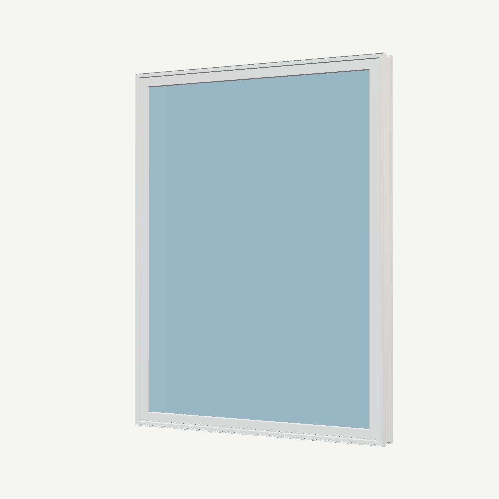 Angled exterior view of the 36 × 48 inch picture window, white exterior / white interior, without nailing flange