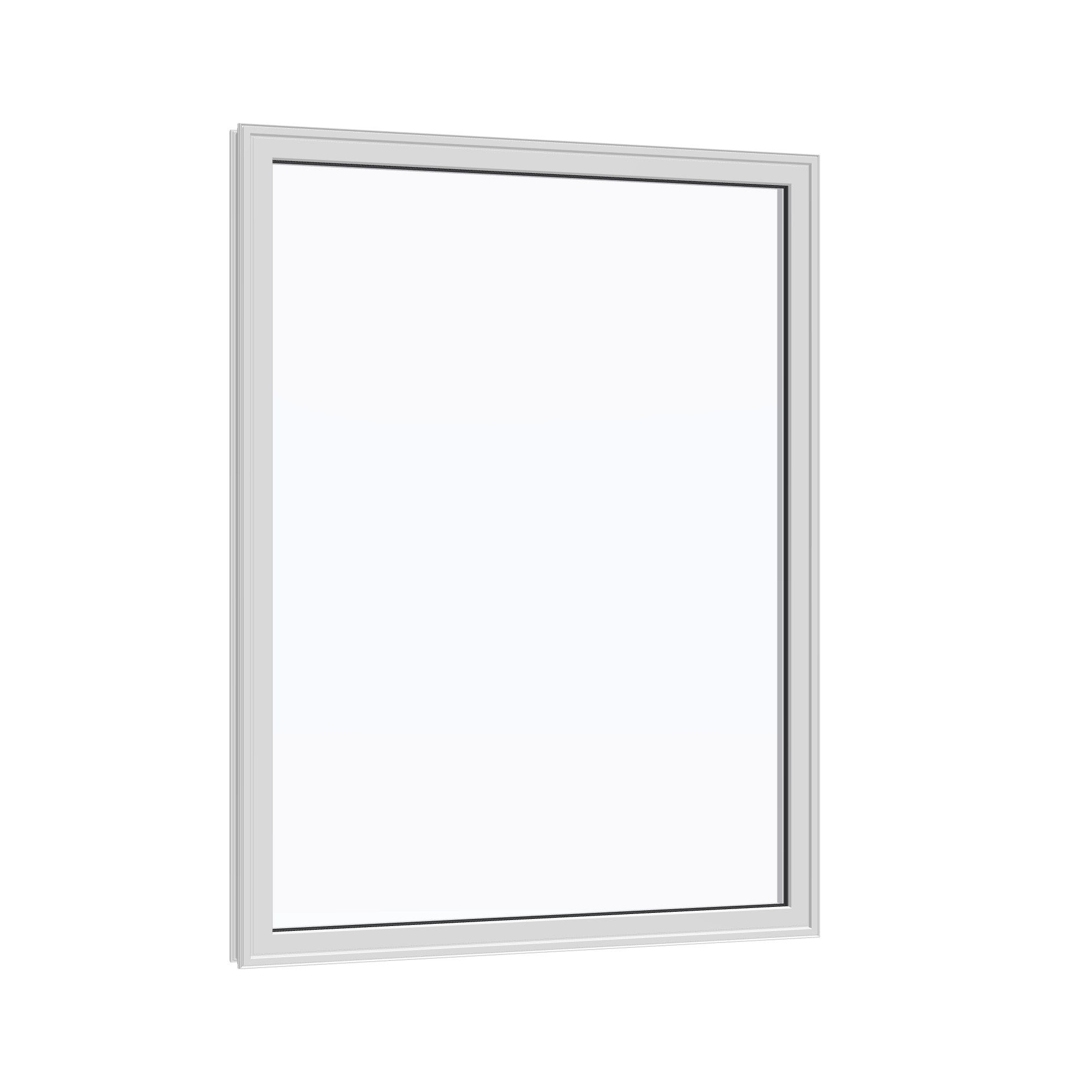 Opposite exterior angle of the 36 × 48 inch picture window, white exterior / white interior, without nailing flange