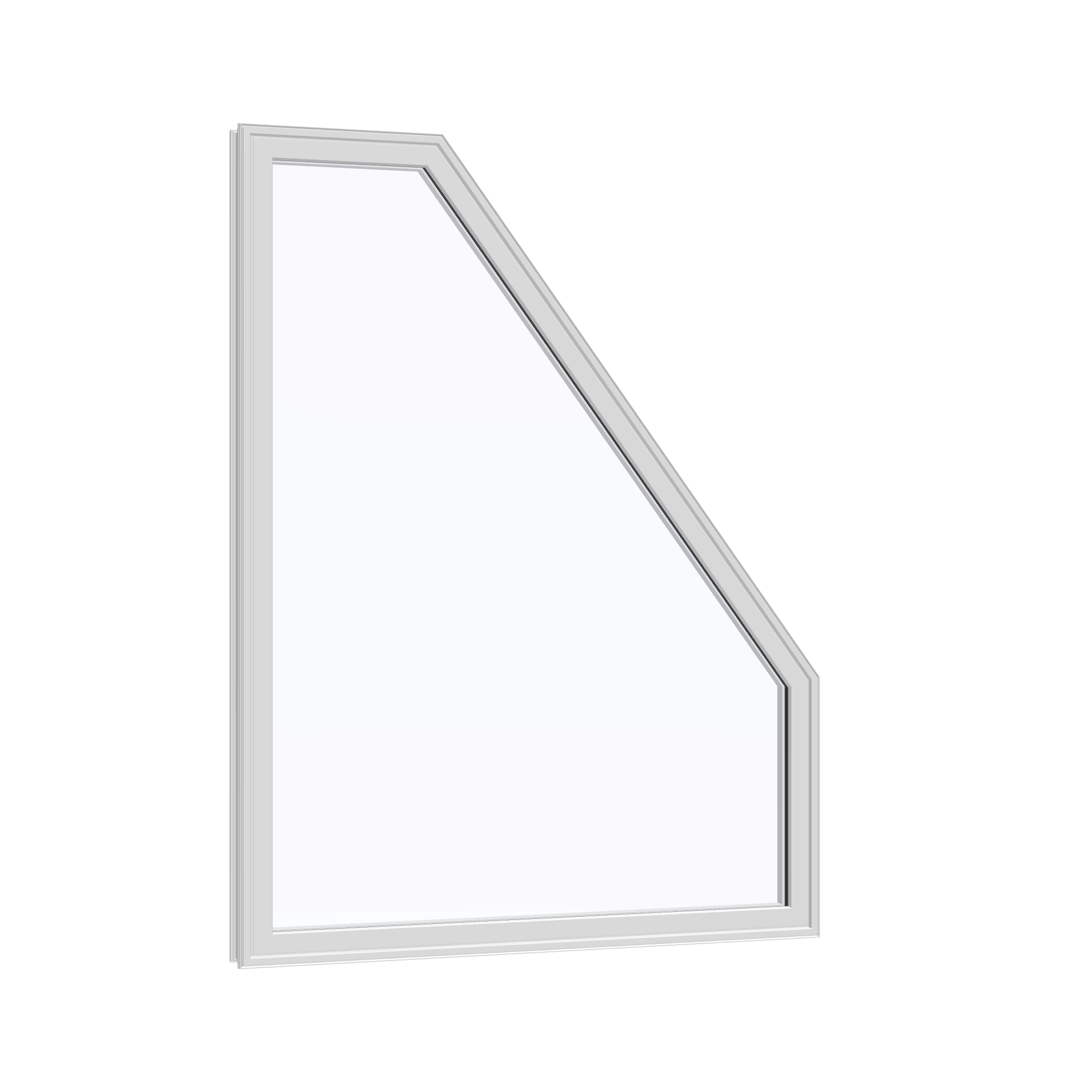 Opposite exterior angle of the 36 × 48 inch polygon (right), white exterior / white interior, without nailing flange