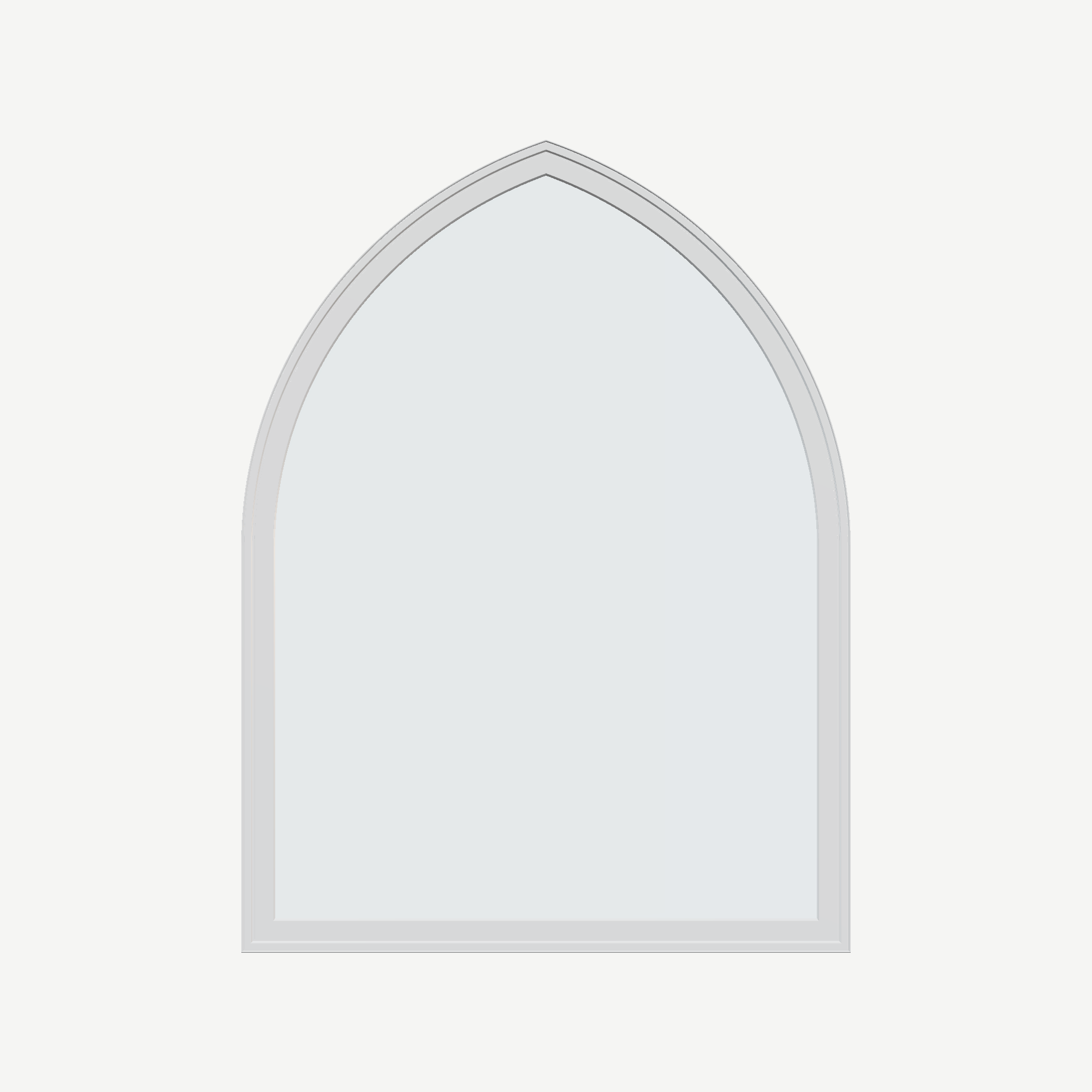 Straight exterior view of the 36 × 48 inch raised gothic, white exterior / white interior, without nailing flange
