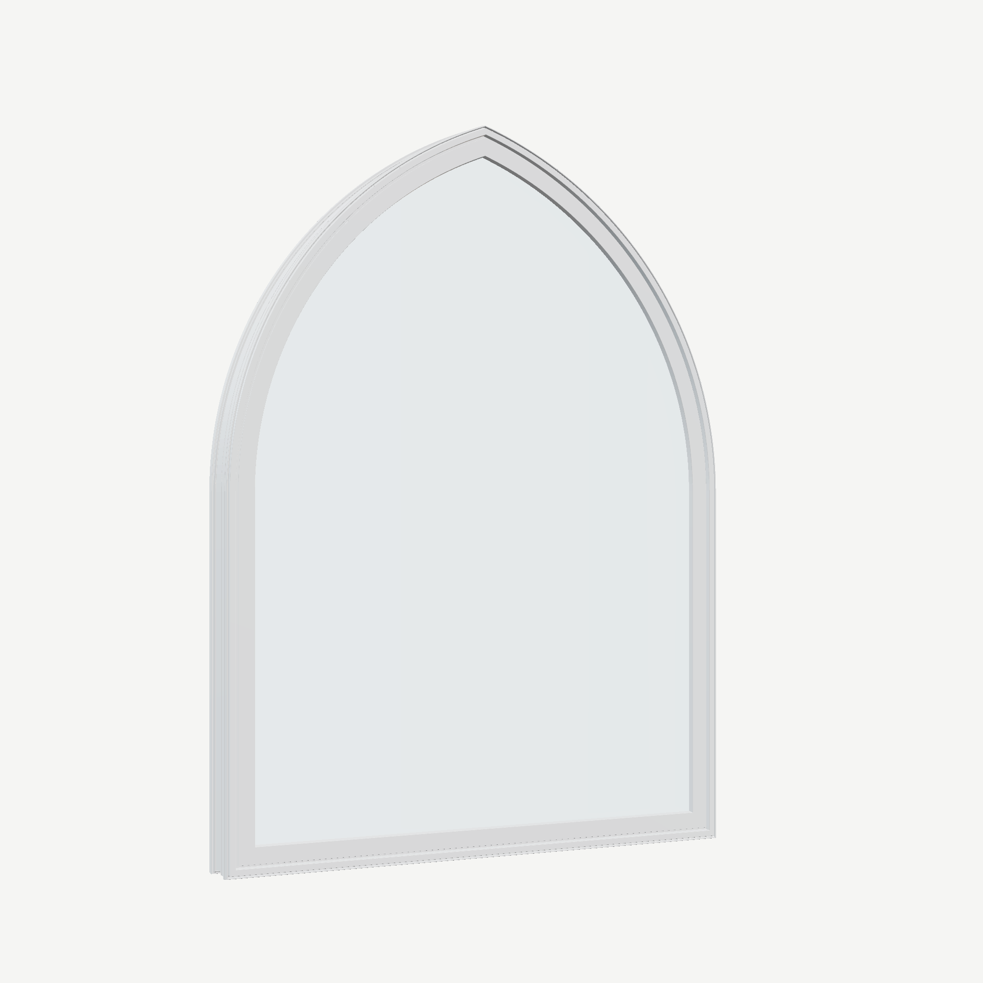 Opposite exterior angle of the 36 × 48 inch raised gothic, white exterior / white interior, without nailing flange