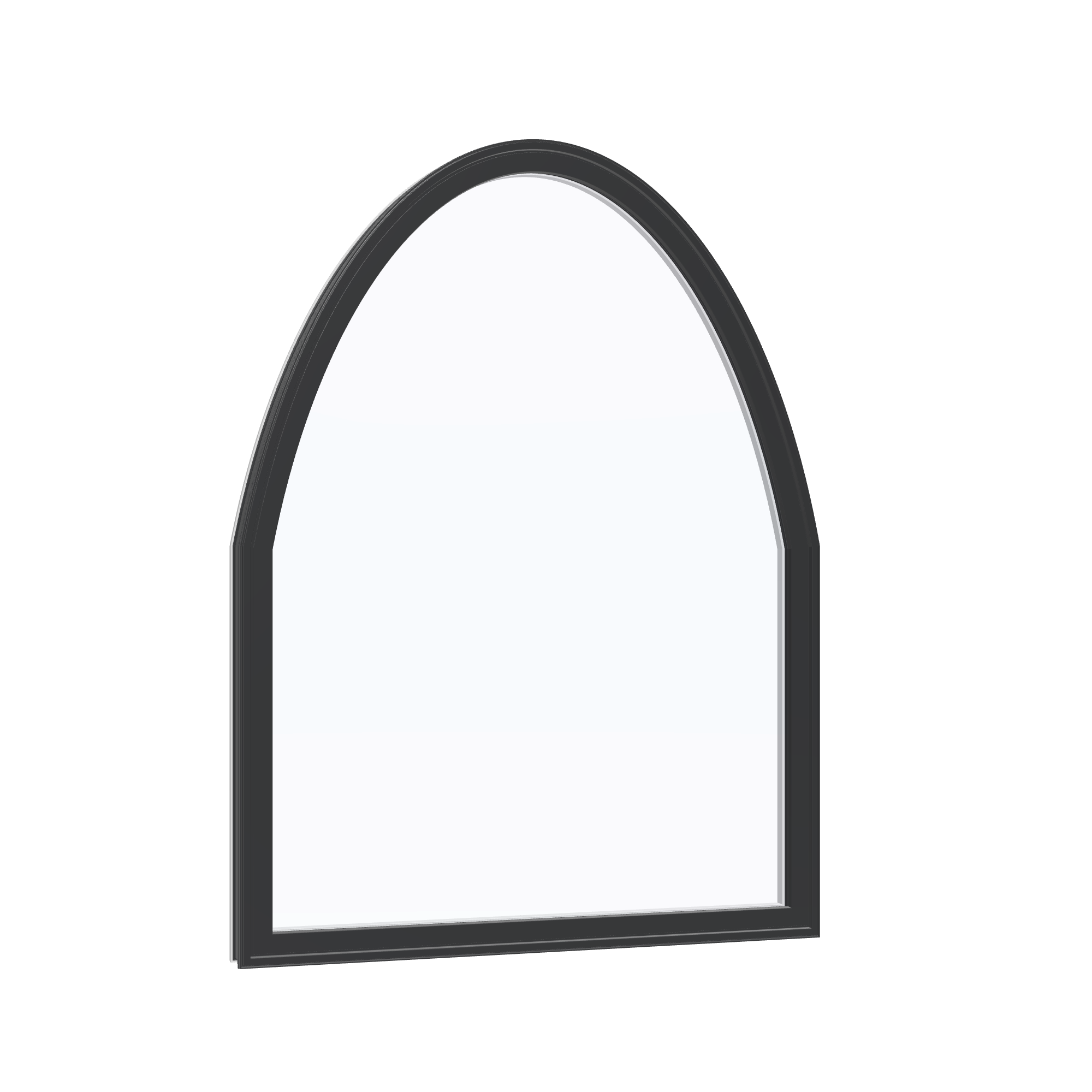 Opposite exterior angle of the 36 × 48 inch raised segment, black exterior / white interior, without nailing flange