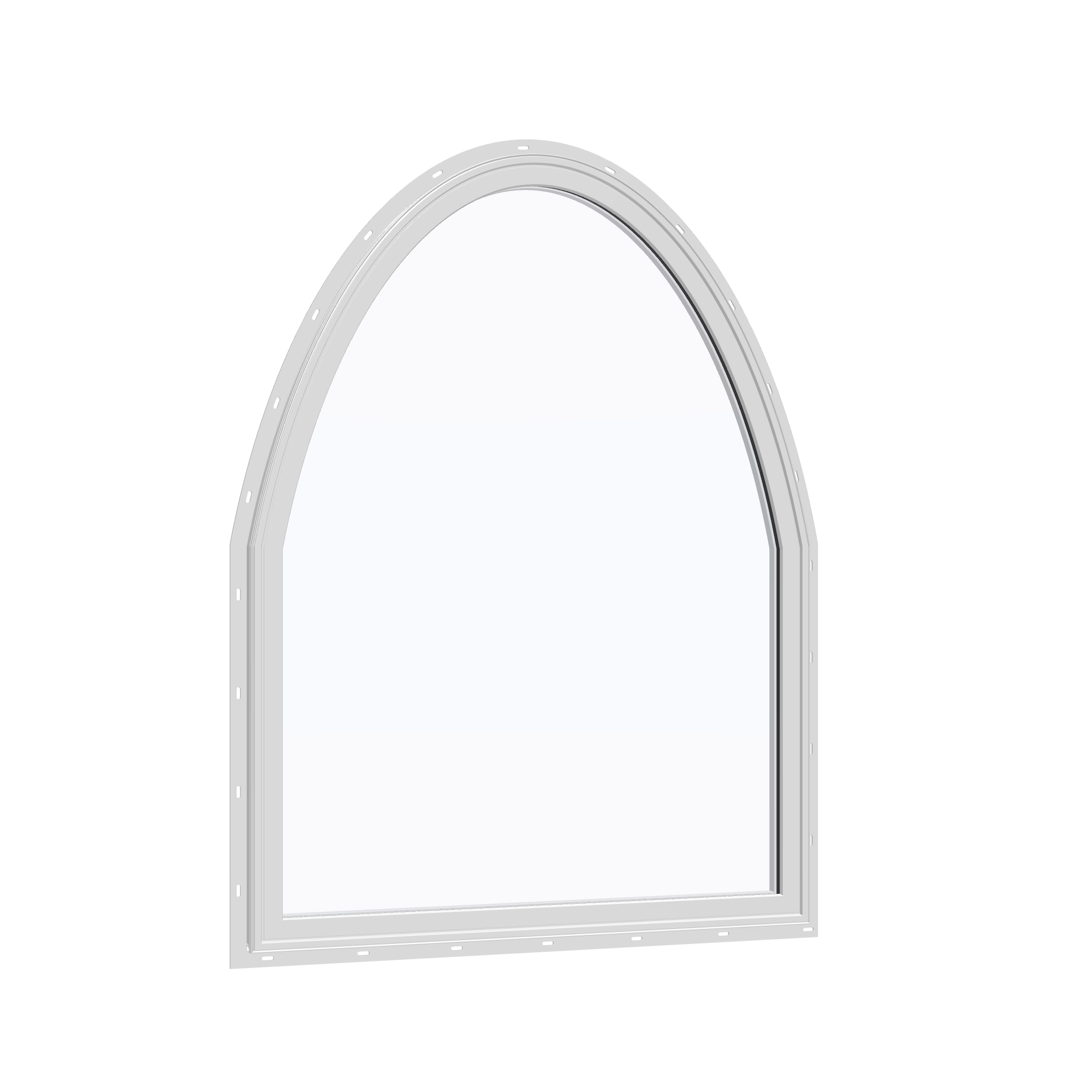 Opposite exterior angle of the 36 × 48 inch raised segment, white exterior / white interior, with nailing flange