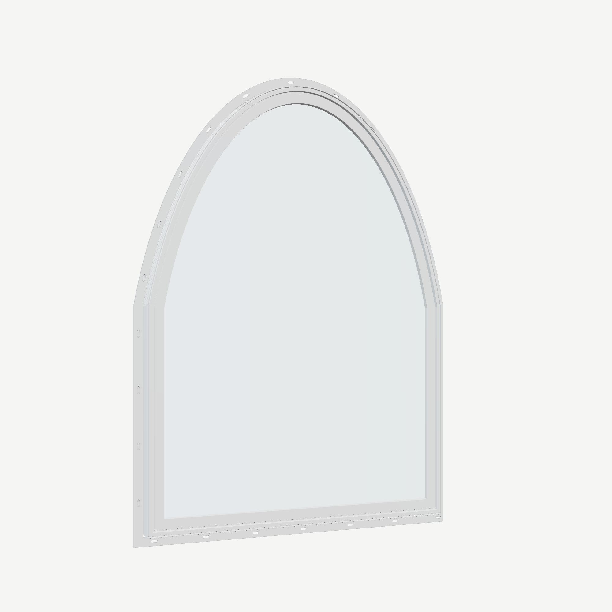 Opposite exterior angle of the 36 × 48 inch raised segment, white exterior / white interior, with nailing flange