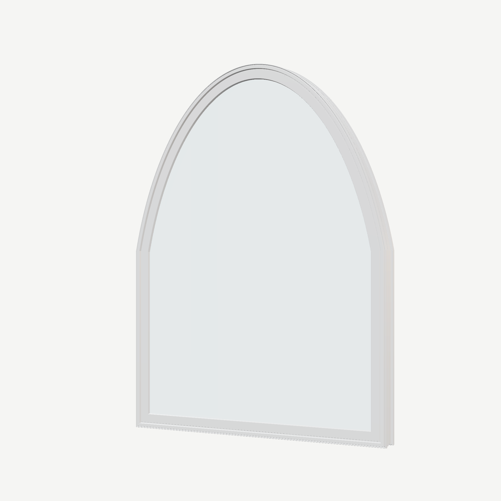 Angled exterior view of the 36 × 48 inch raised segment, white exterior / white interior, without nailing flange