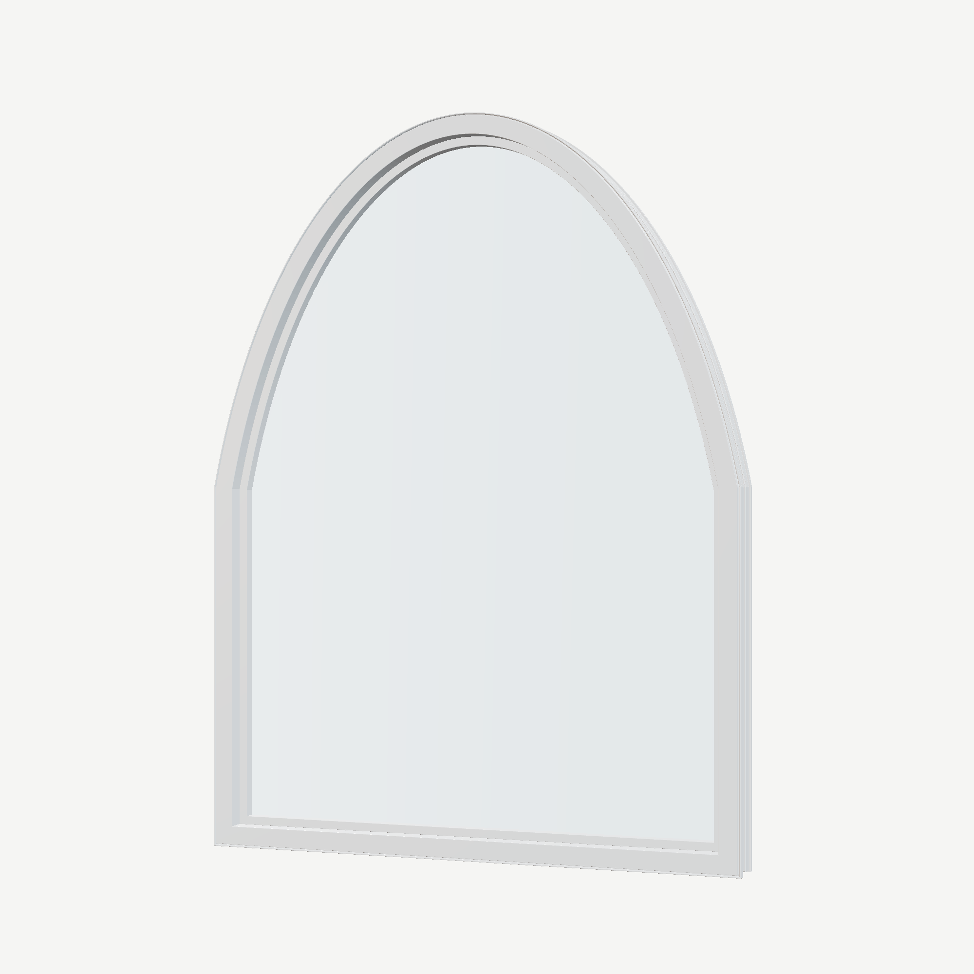 Angled interior view of the 36 × 48 inch raised segment, white exterior / white interior, without nailing flange