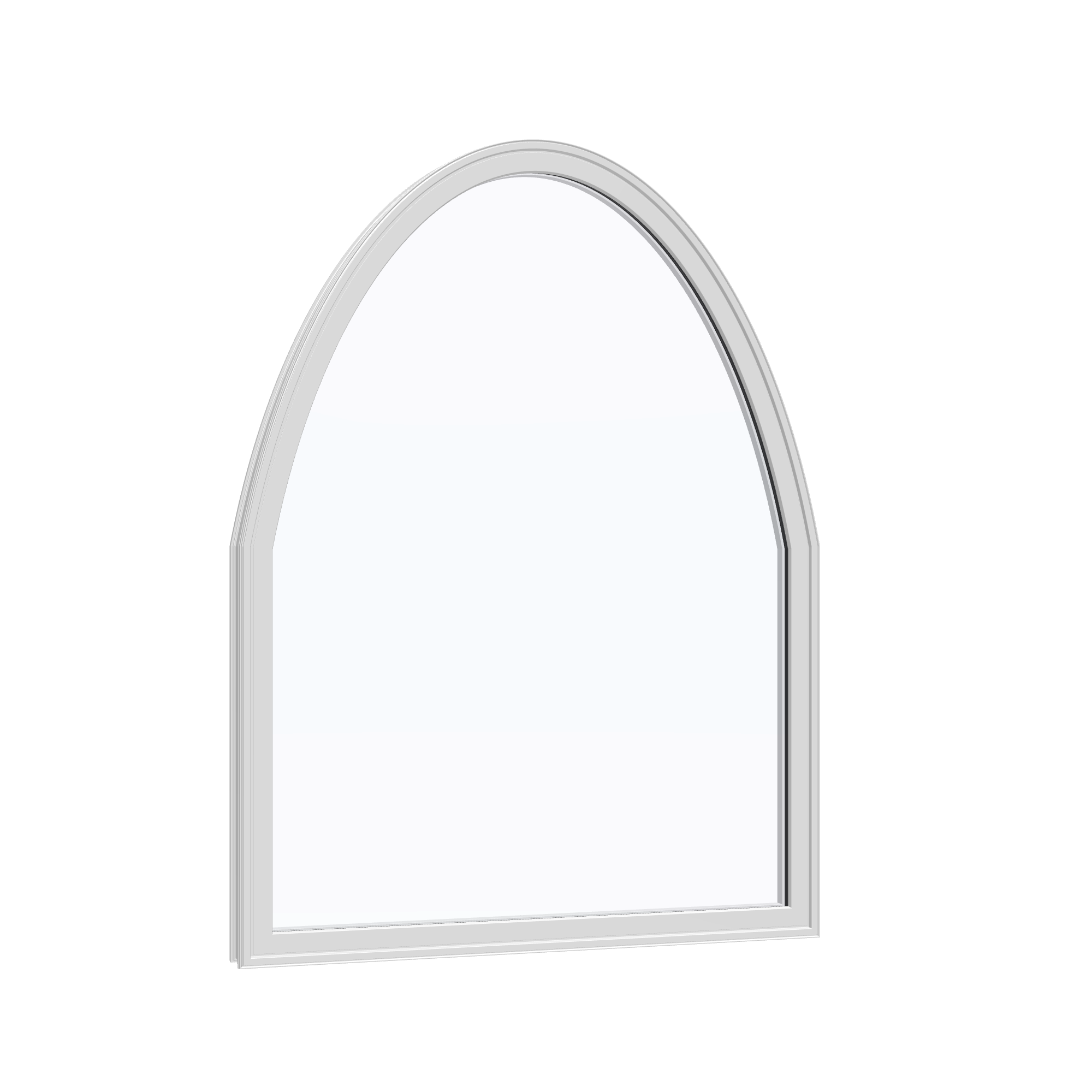 Opposite exterior angle of the 36 × 48 inch raised segment, white exterior / white interior, without nailing flange