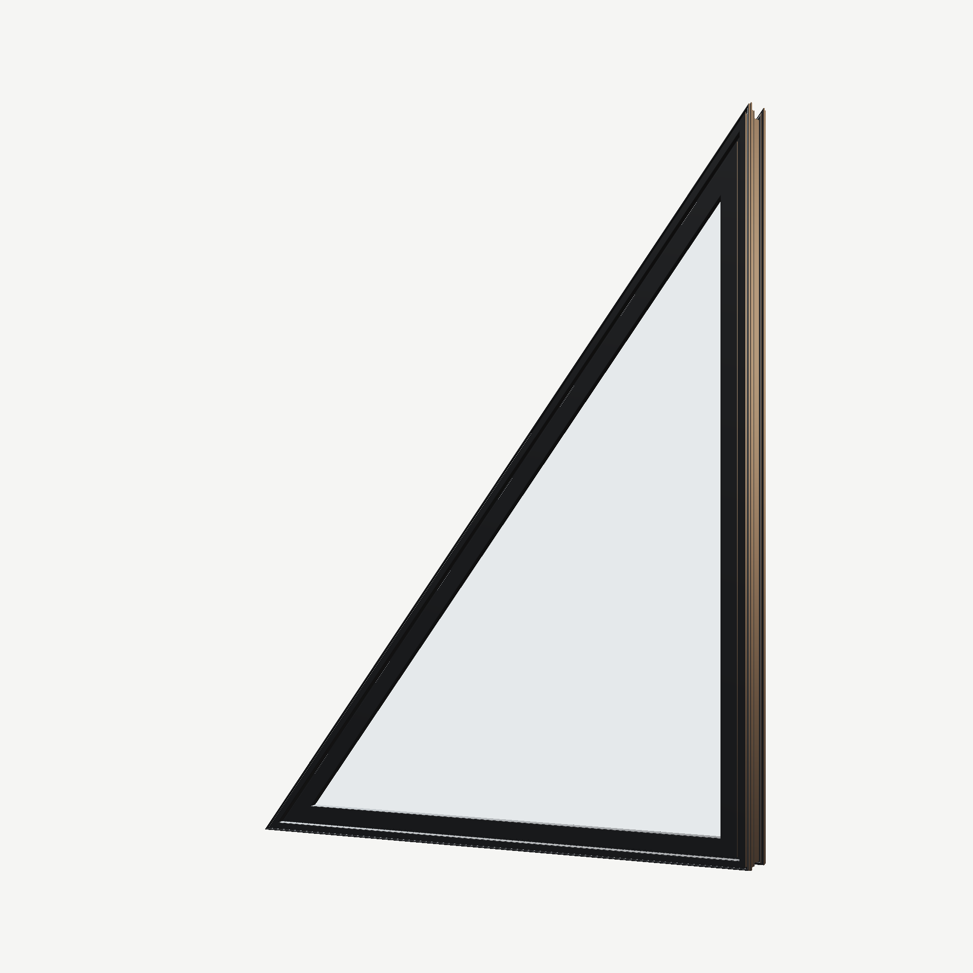 Angled exterior view of the 36 × 48 inch rake head (left), black exterior / black interior, without nailing flange