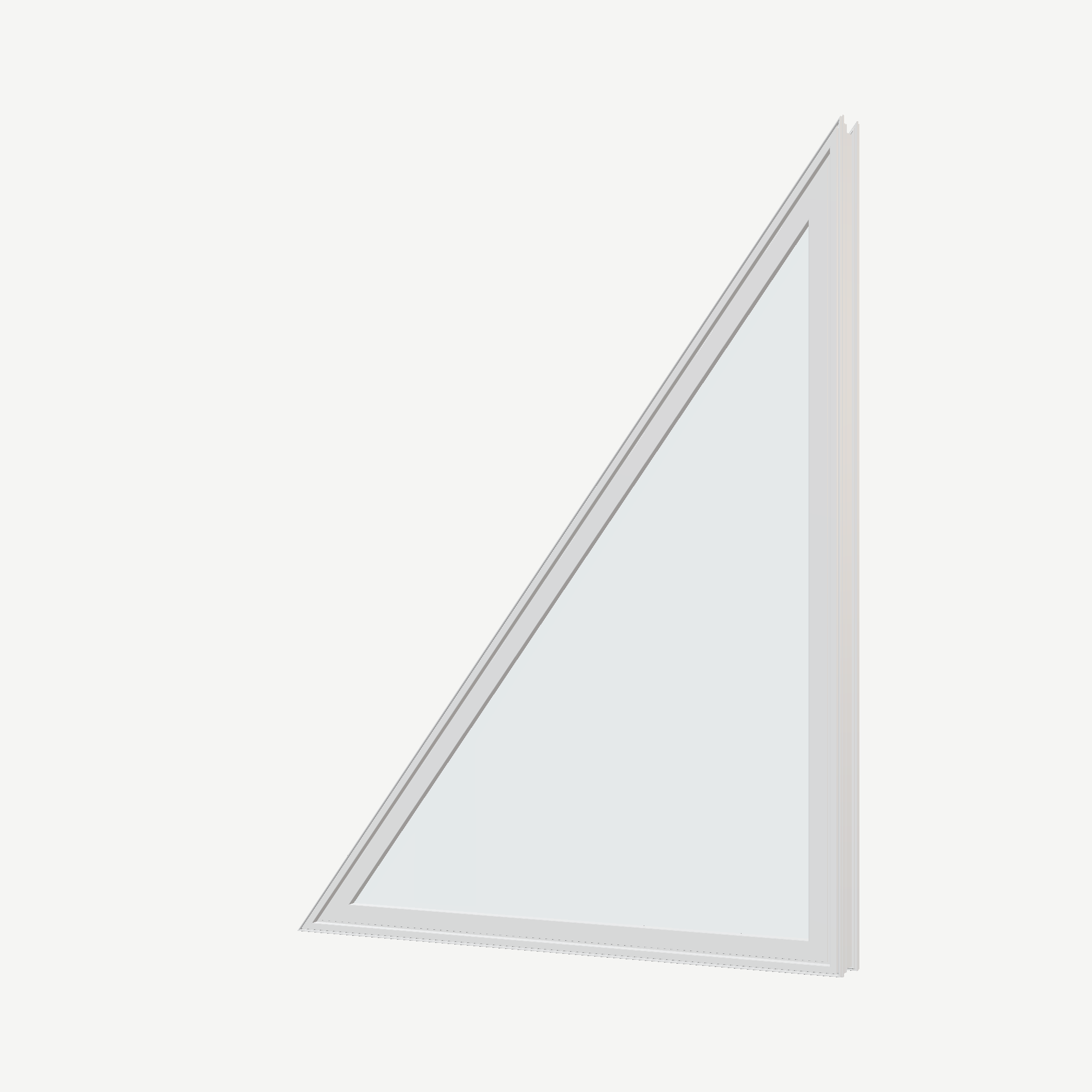Angled exterior view of the 36 × 48 inch rake head (left), white exterior / white interior, without nailing flange