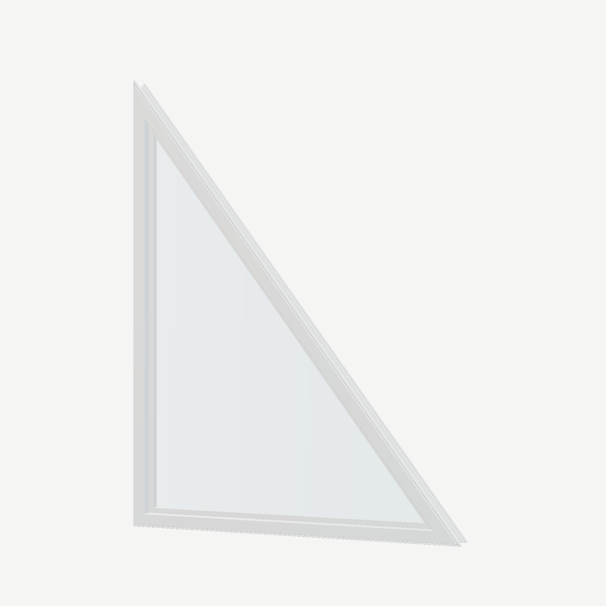 Angled interior view of the 36 × 48 inch rake head (left), white exterior / white interior, without nailing flange