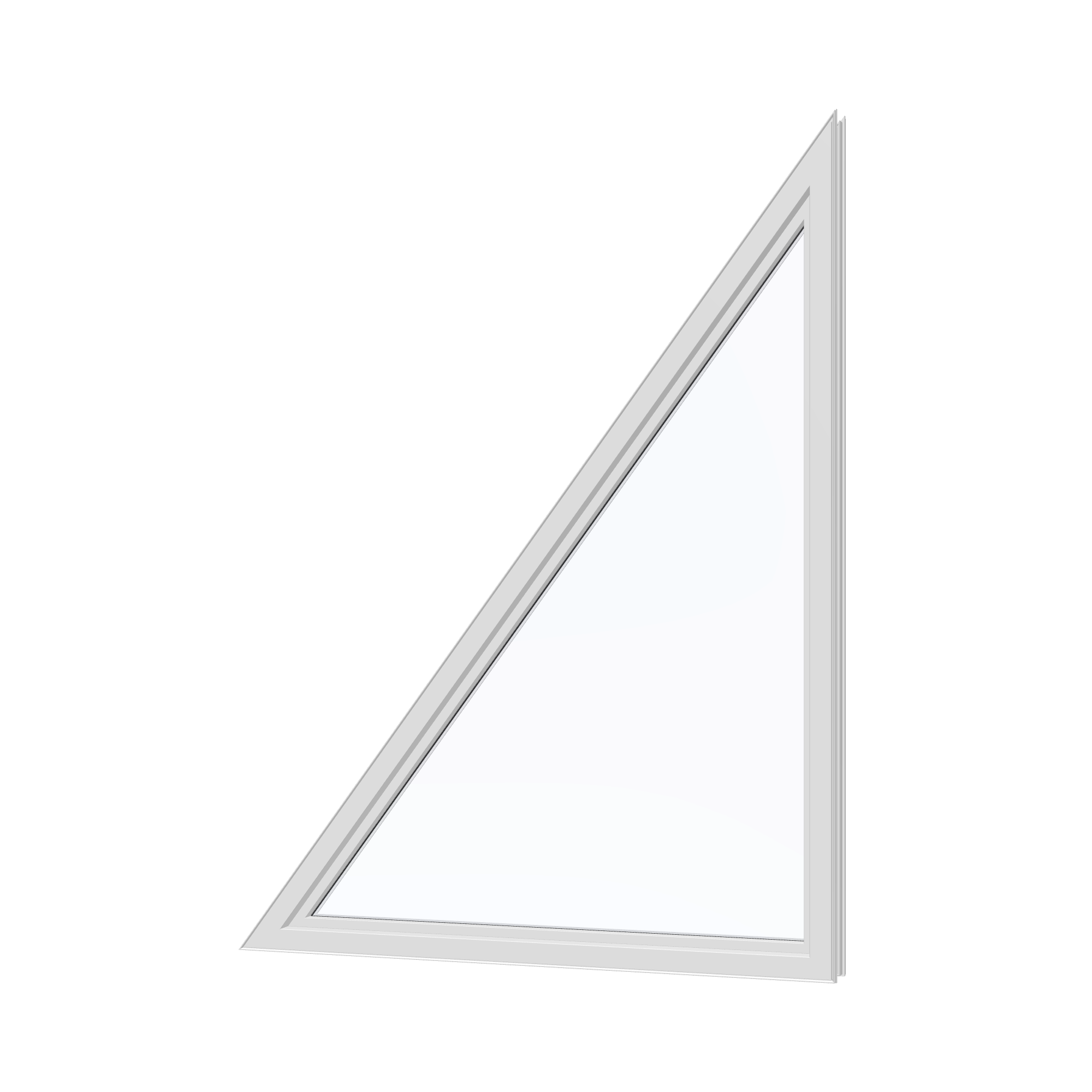 Angled interior view of the 36 × 48 inch rake head (right), white exterior / white interior, without nailing flange