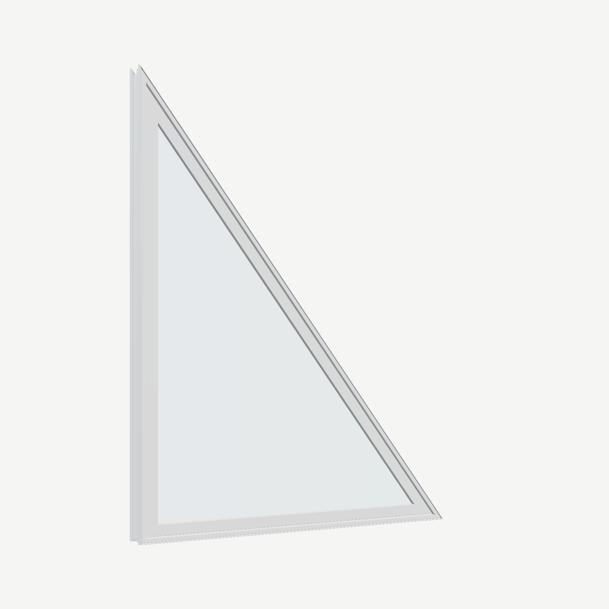 Opposite exterior angle of the 36 × 48 inch rake head (right), white exterior / white interior, without nailing flange