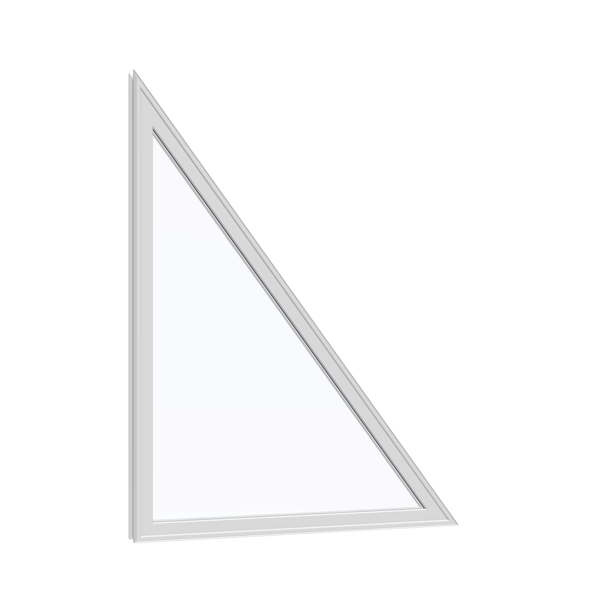 Opposite exterior angle of the 36 × 48 inch rake head (right), white exterior / white interior, without nailing flange