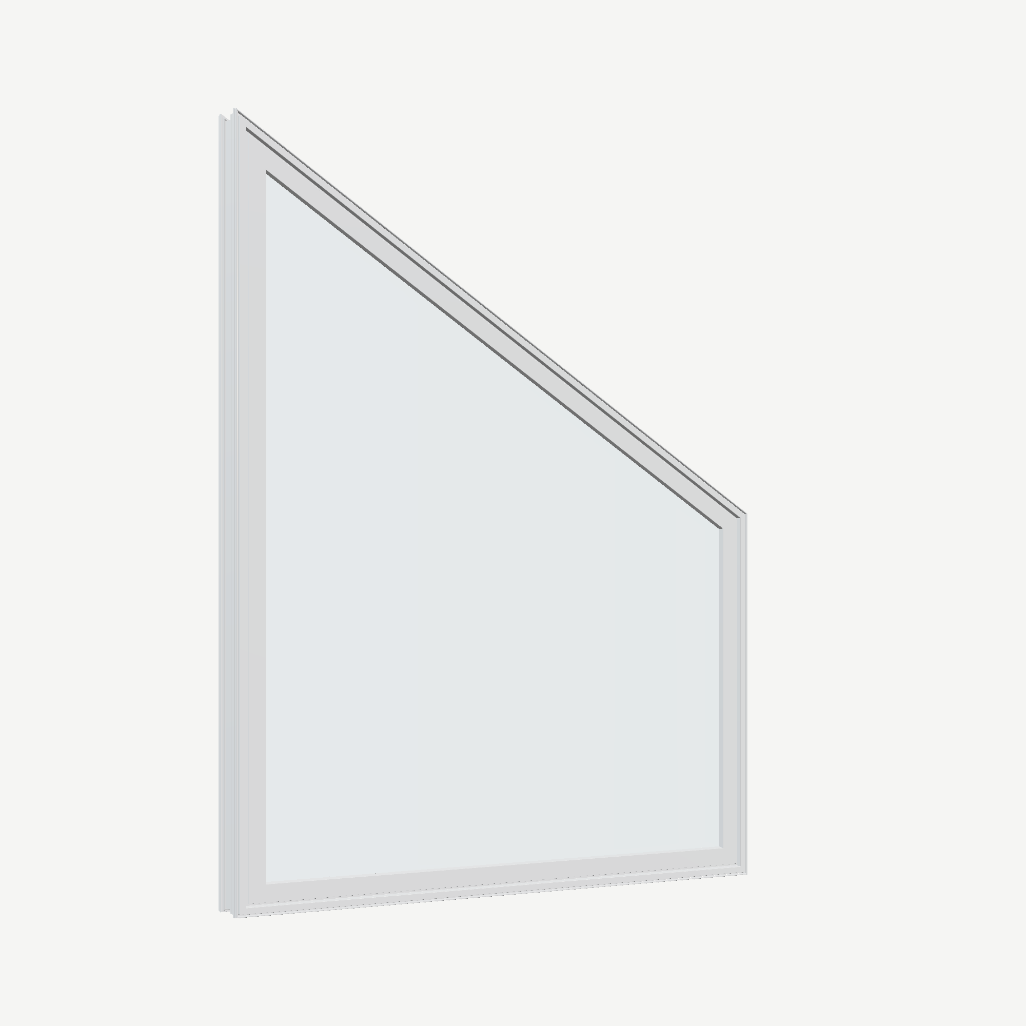 Opposite exterior angle of the 36 × 48 inch trapezoid (right), white exterior / white interior, without nailing flange