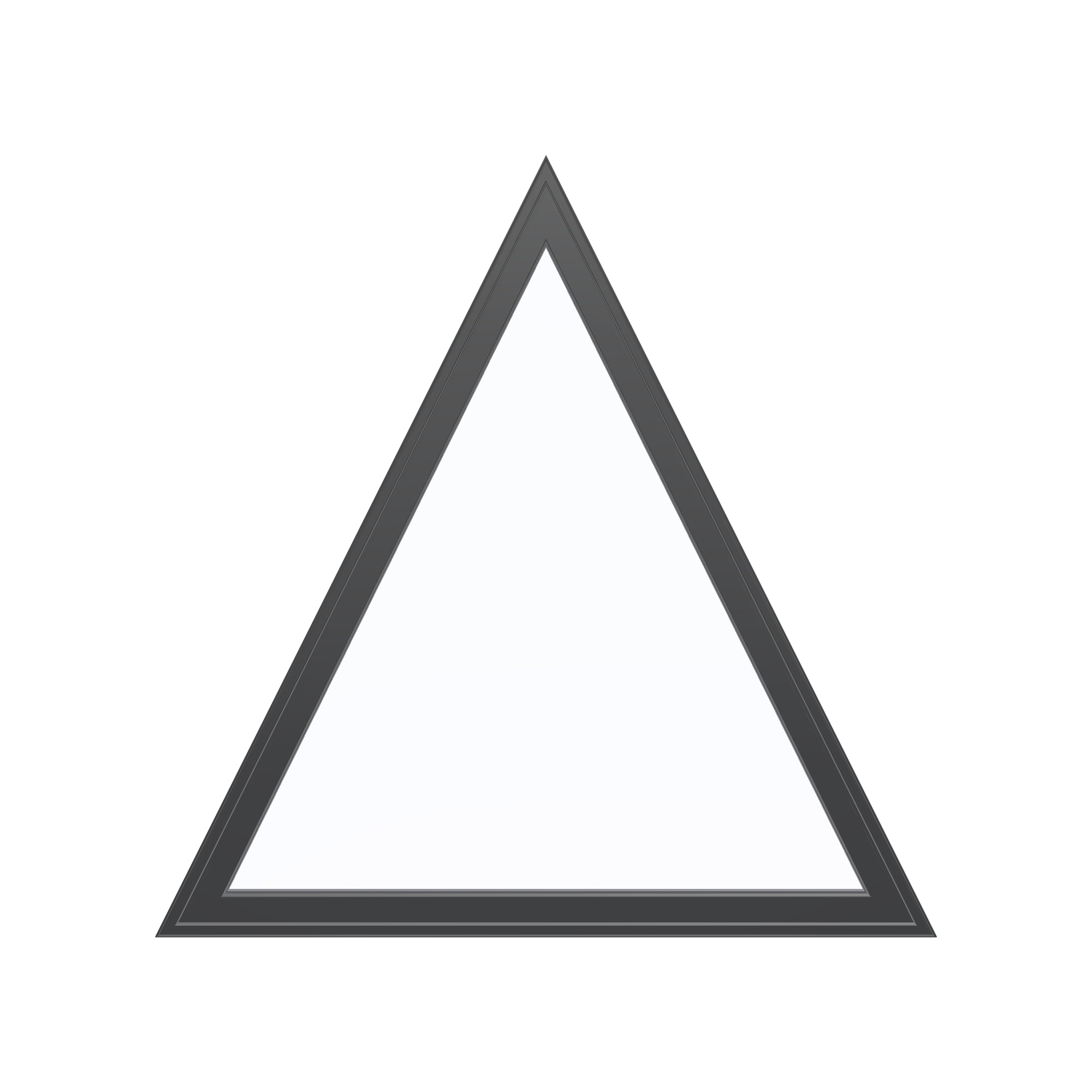 Straight exterior view of the 36 × 36 inch triangle, black exterior / black interior, without nailing flange