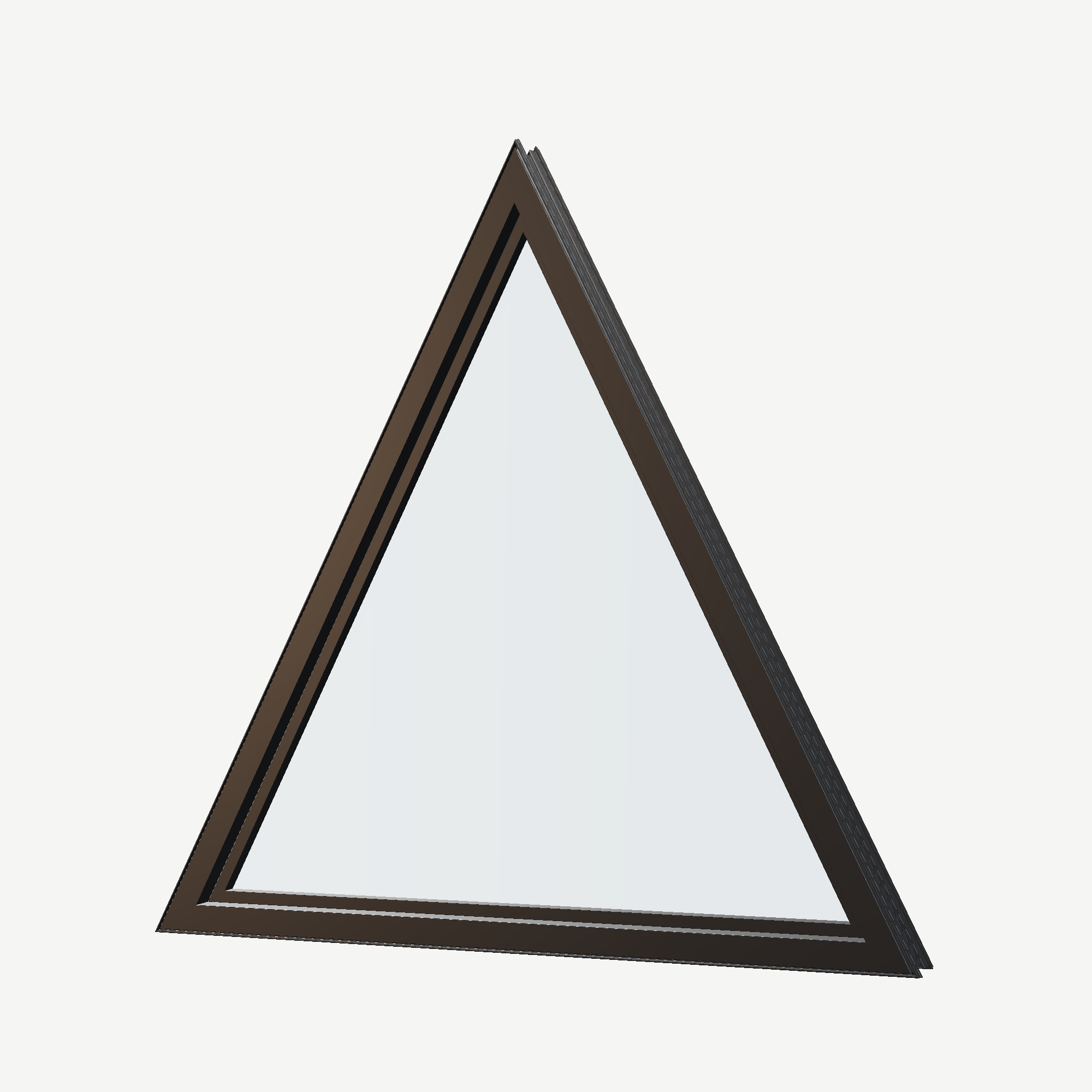 Angled interior view of the 36 × 36 inch triangle, black exterior / black interior, without nailing flange