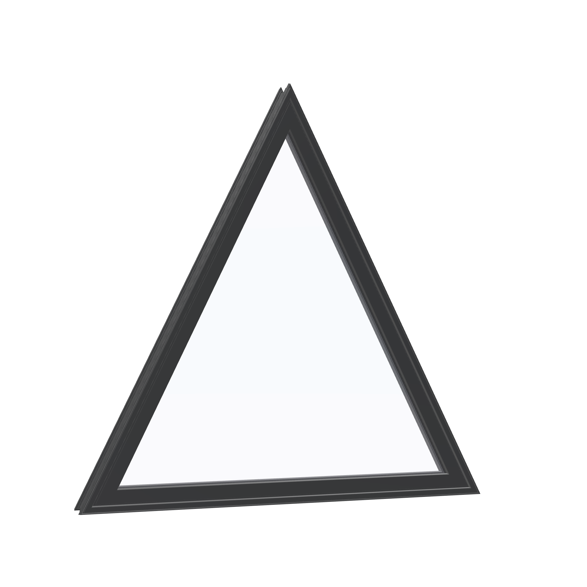 Opposite exterior angle of the 36 × 36 inch triangle, black exterior / black interior, without nailing flange