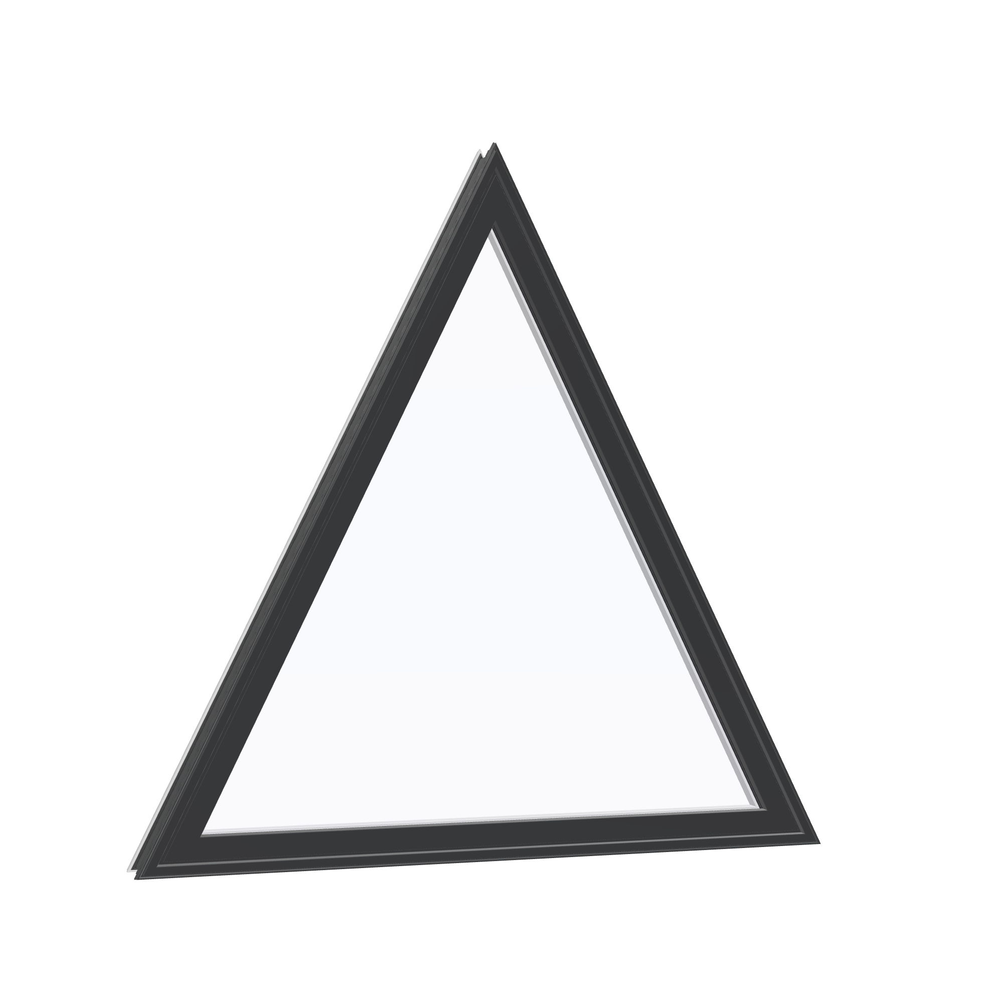 Opposite exterior angle of the 36 × 36 inch triangle, black exterior / white interior, without nailing flange