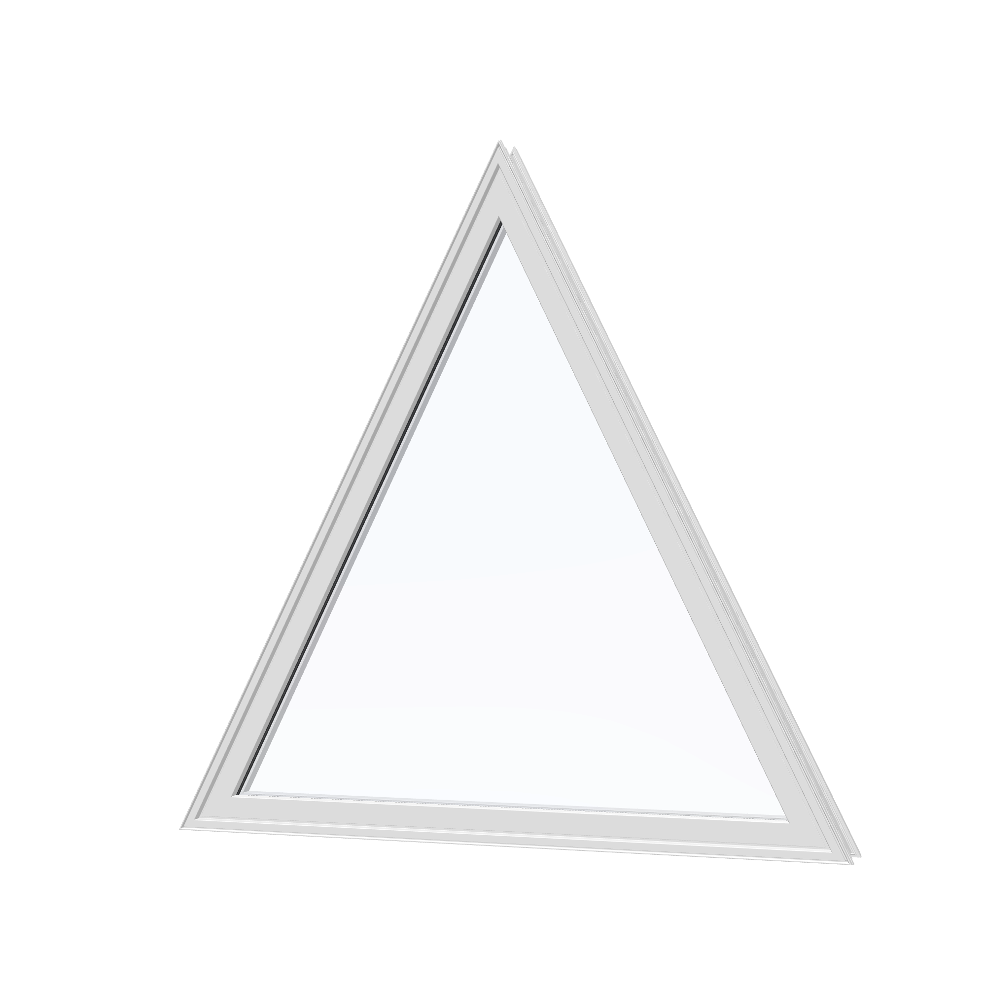 Angled exterior view of the 36 × 36 inch triangle, white exterior / white interior, without nailing flange