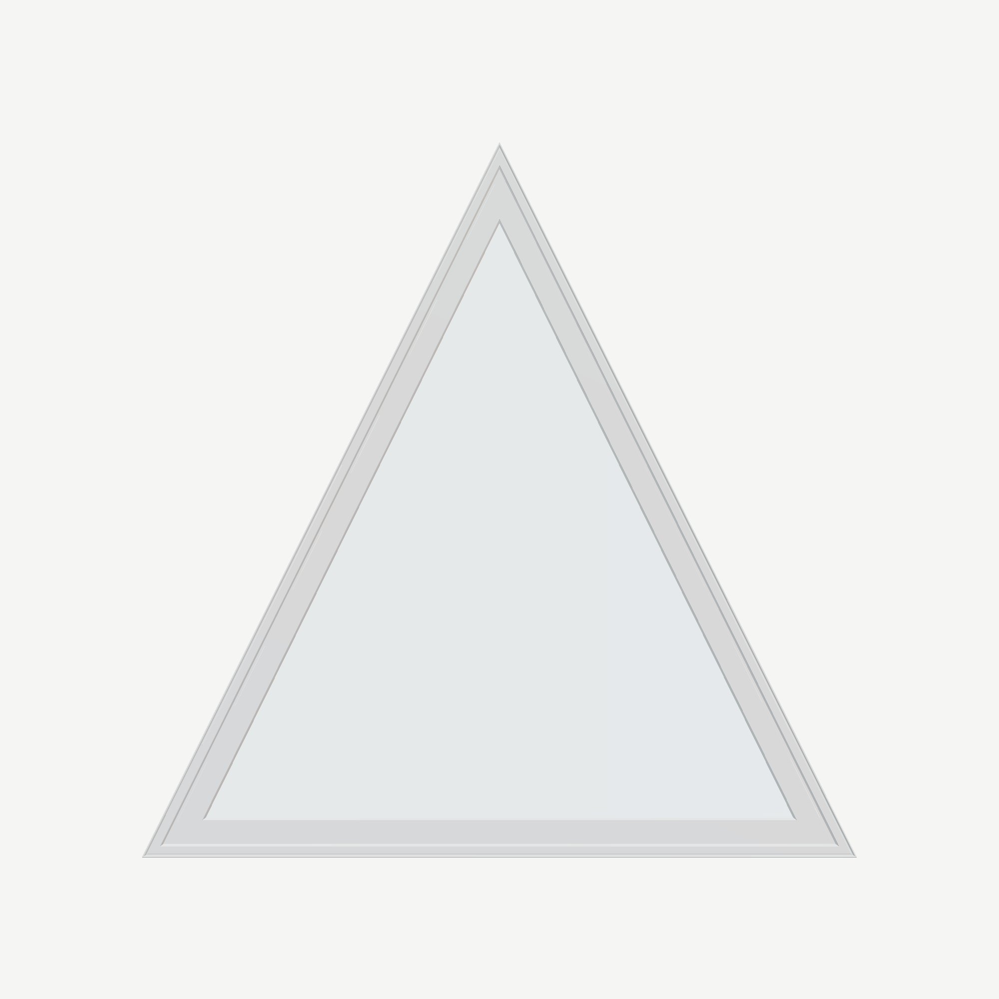 Straight exterior view of the 36 × 36 inch triangle, white exterior / white interior, without nailing flange