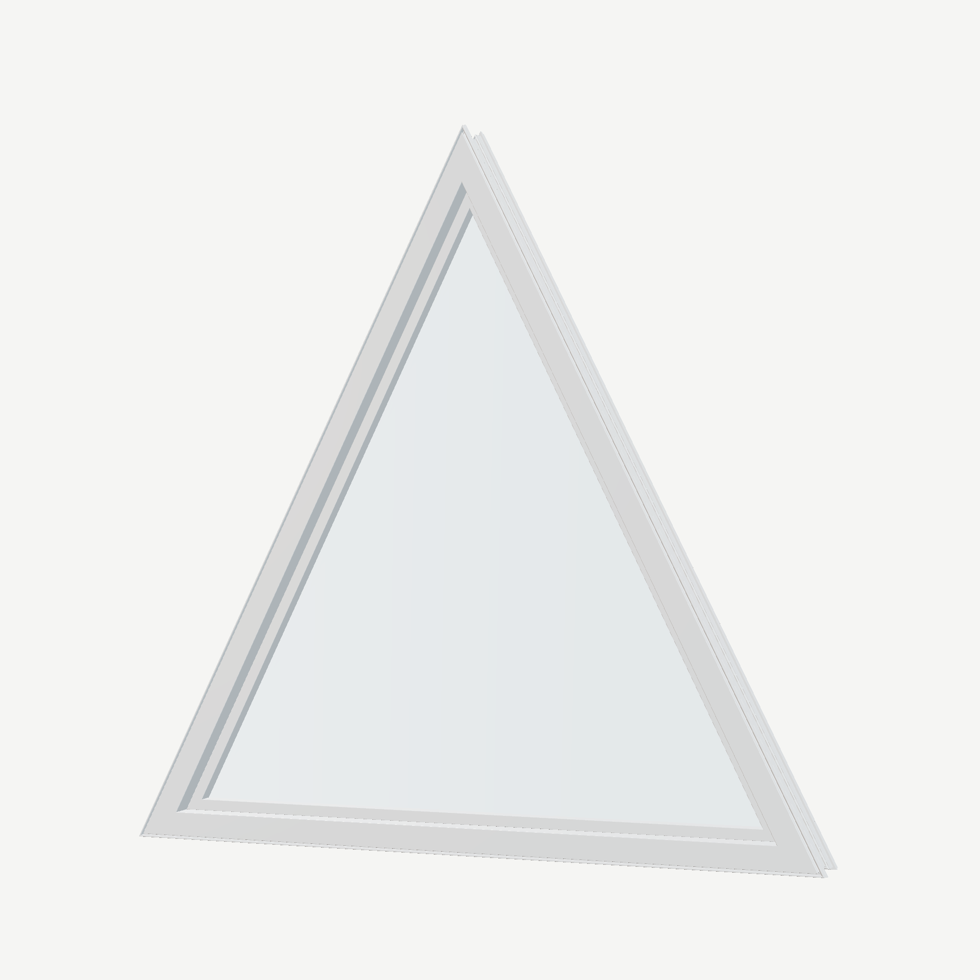 Angled interior view of the 36 × 36 inch triangle, white exterior / white interior, without nailing flange