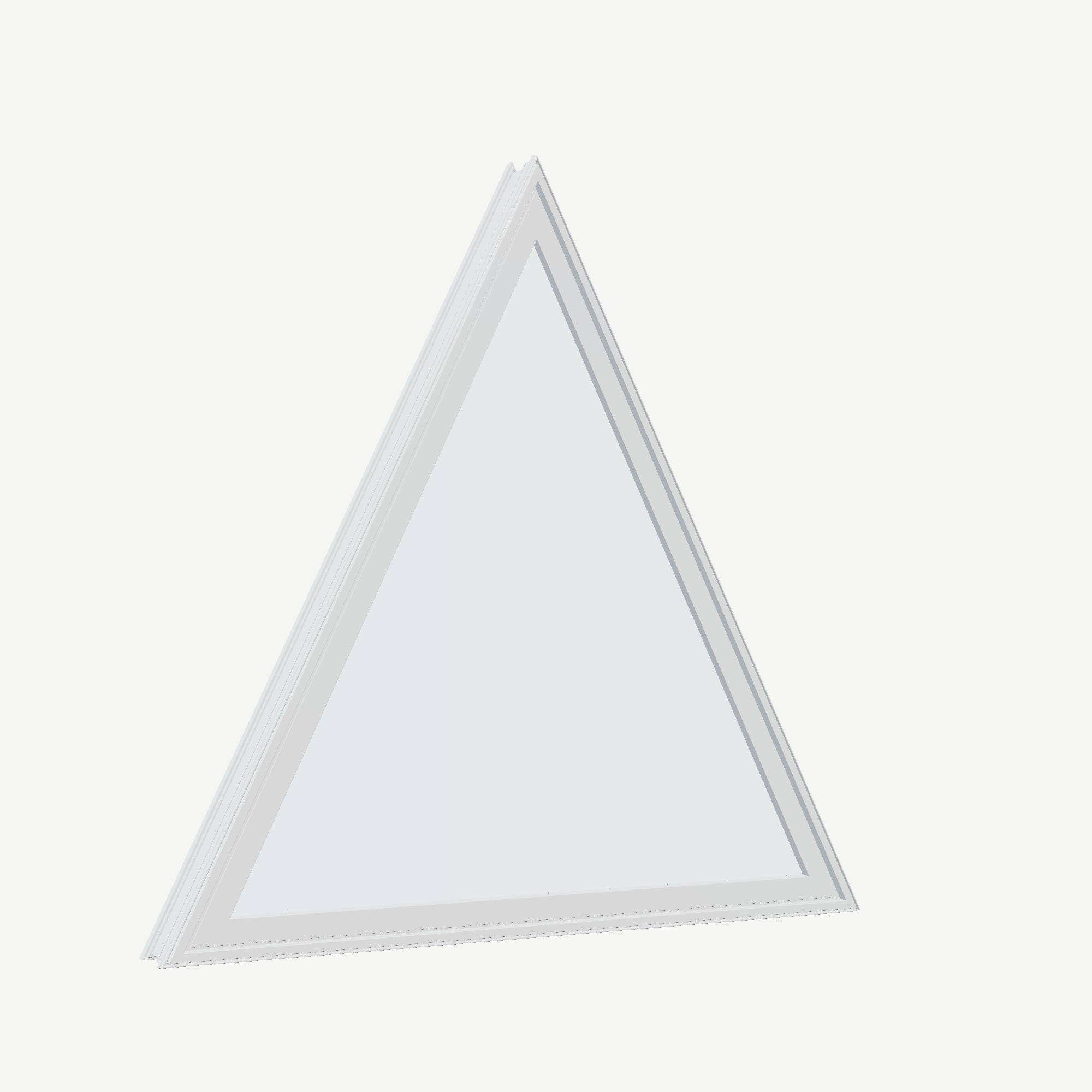 Opposite exterior angle of the 36 × 36 inch triangle, white exterior / white interior, without nailing flange