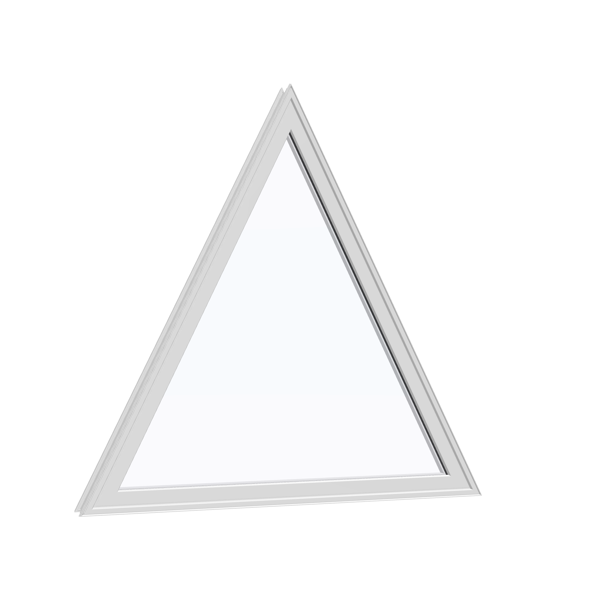 Opposite exterior angle of the 36 × 36 inch triangle, white exterior / white interior, without nailing flange
